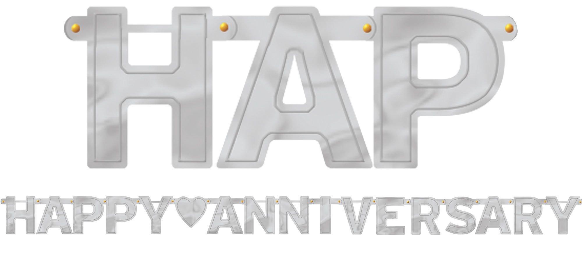 Happy Anniversary Letter Banner. Assorted Colors - Image 3