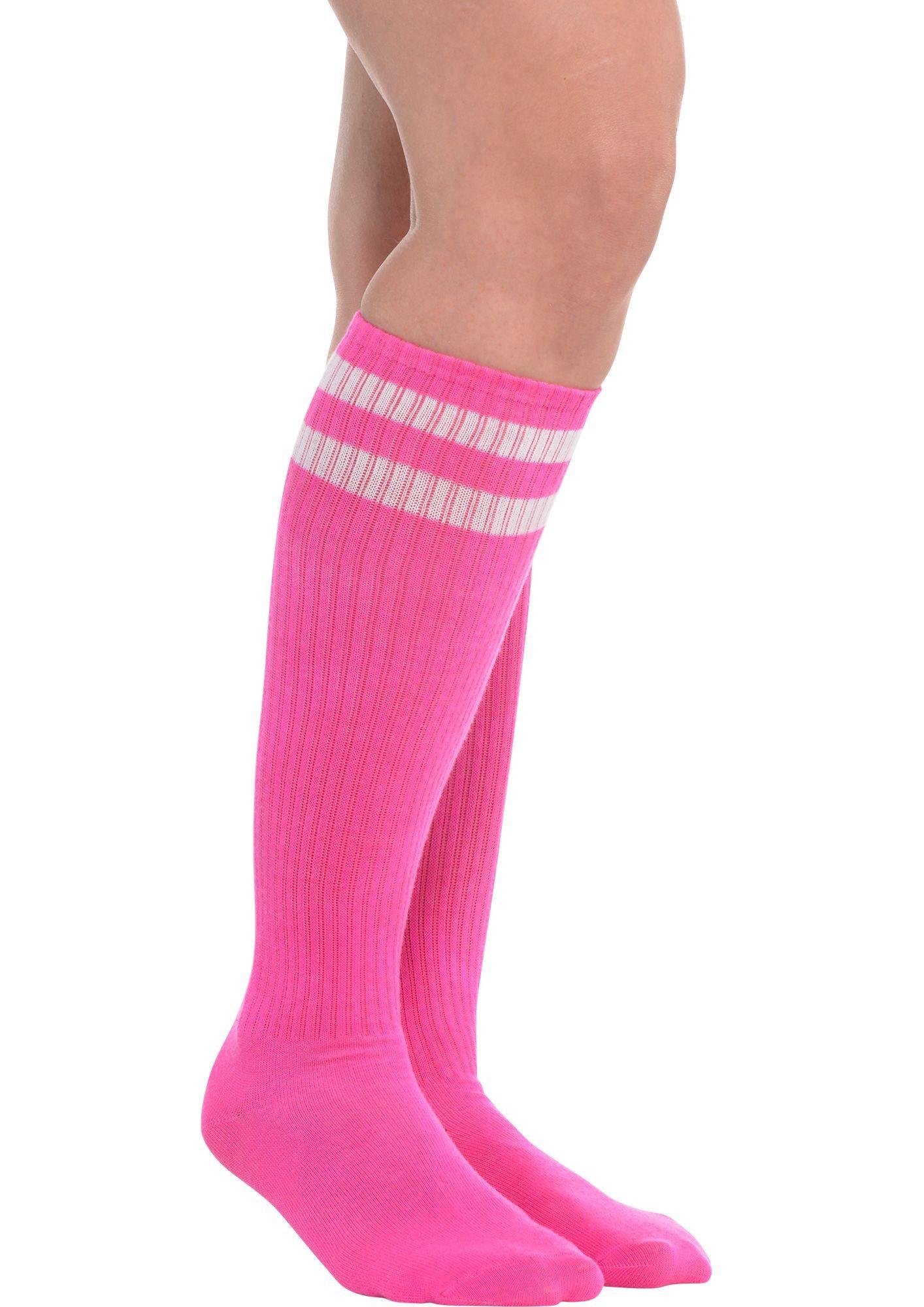 Stripe Athletic Knee-High Socks. Assorted Colors - Image 2
