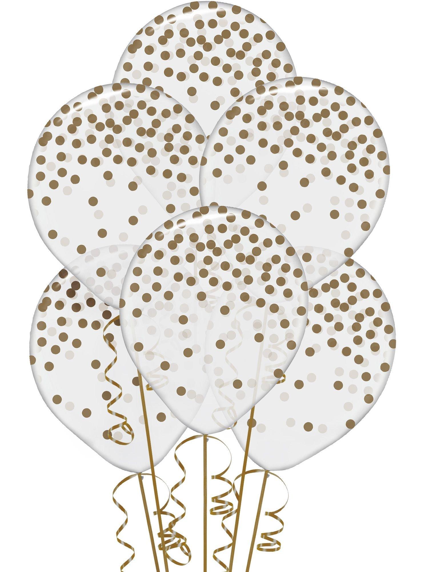 Transparent & Dot Balloons - 12in. 6ct. Assorted Colors - Image 2