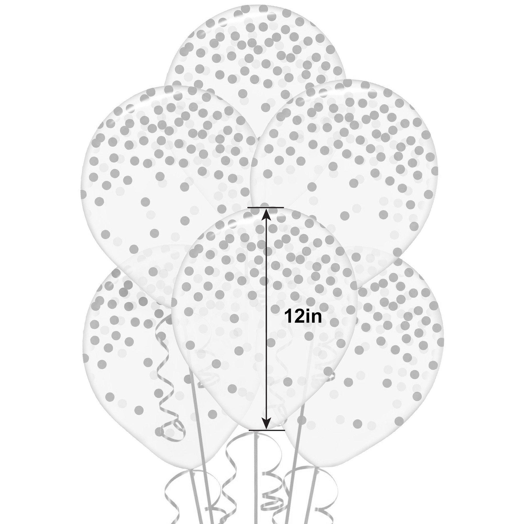Transparent & Dot Balloons - 12in. 6ct. Assorted Colors - Image 4