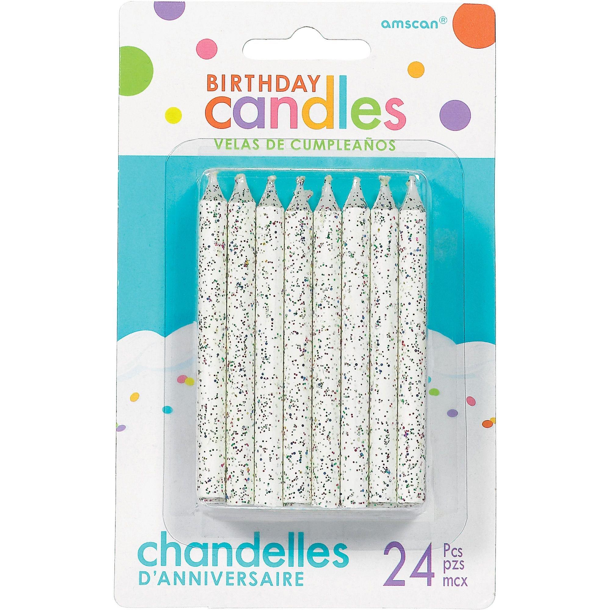 Glitter Birthday Candles. 24ct. Assorted Colors - Image 3