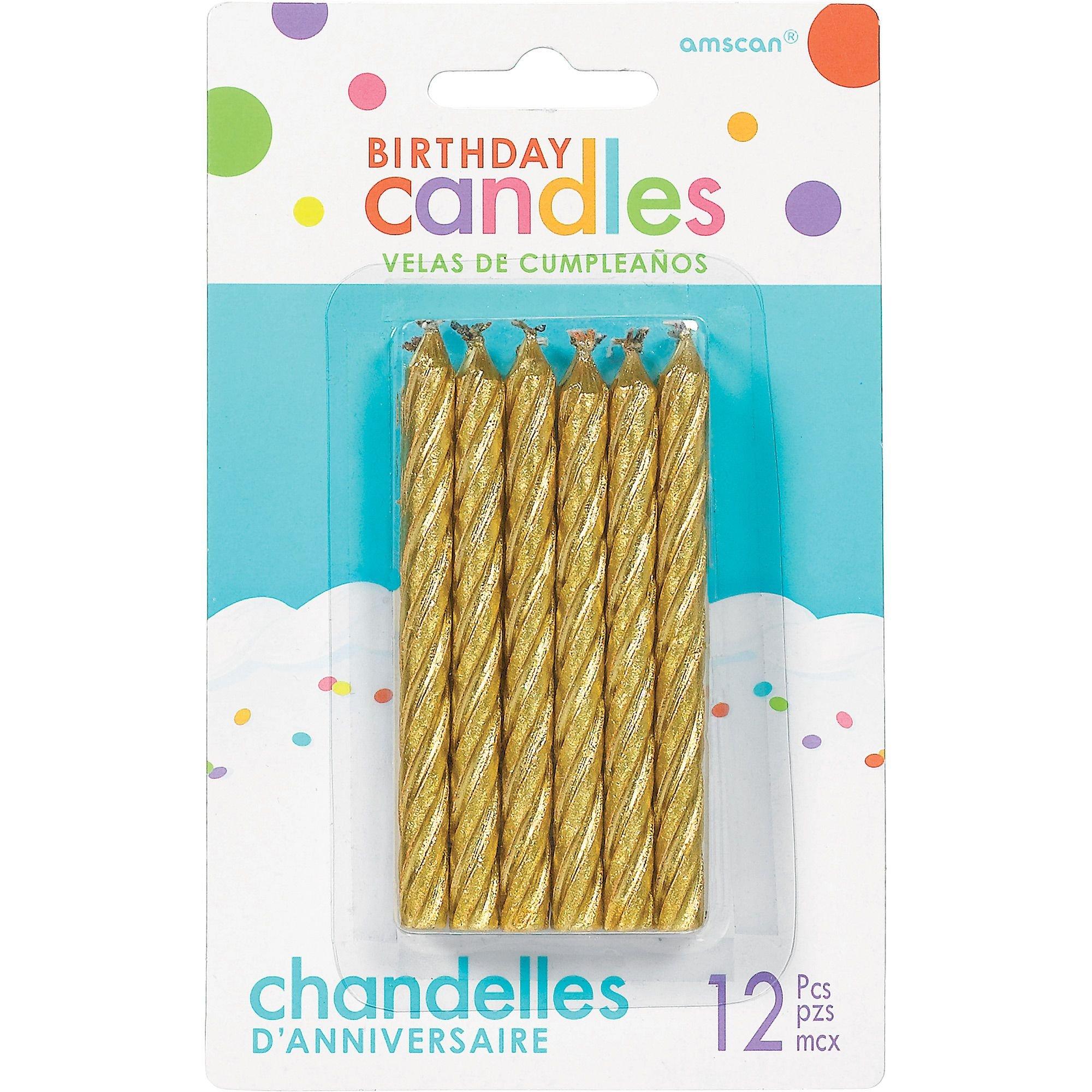 Spiral Birthday Candles. 12ct. Assorted Colors