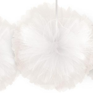 Tulle Tissue Pom Poms. 3ct. Assorted Colors