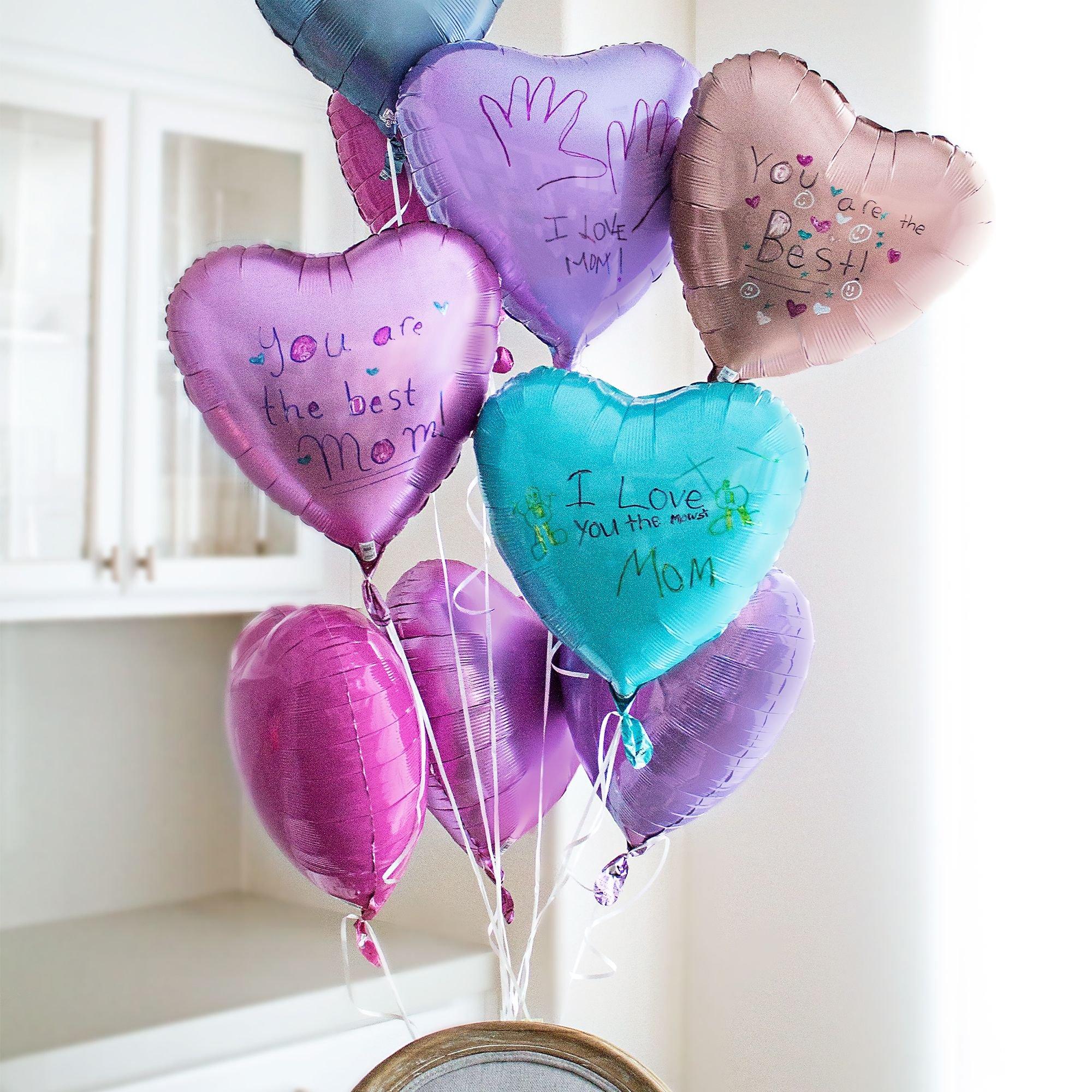 Satin Heart Balloon. 17in. Assorted Colors - Image 14