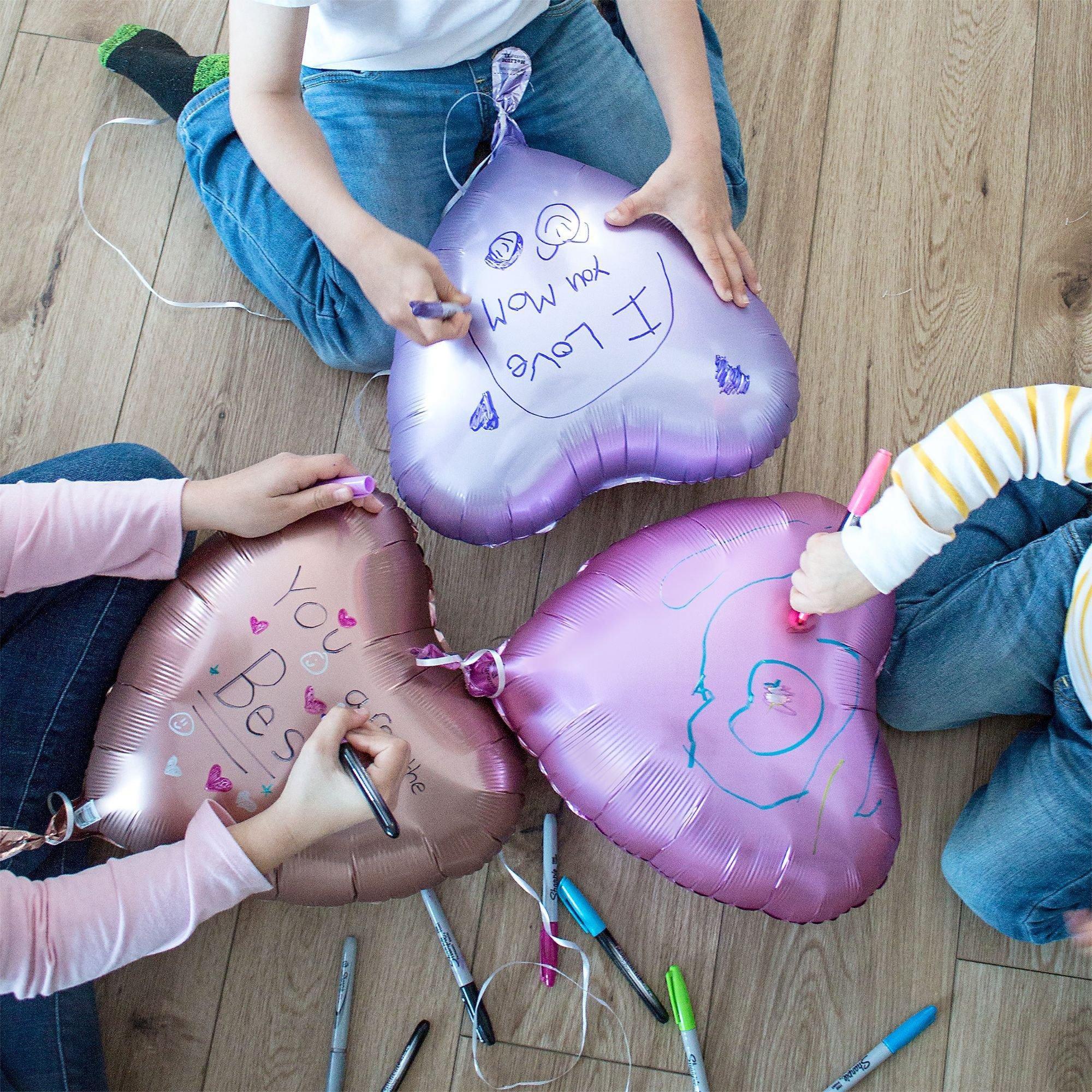 Satin Heart Balloon. 17in. Assorted Colors - Image 17