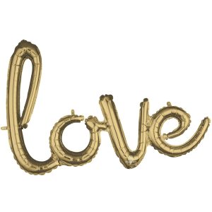 Air-Filled Love Cursive Letter Balloon Banner. Assorted Colors