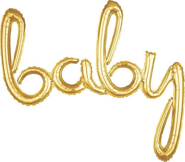 Air-Filled Baby Cursive Letter Balloon Banner. Assorted Colors - Image 2