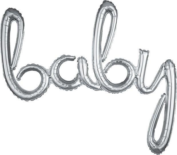 Air-Filled Baby Cursive Letter Balloon Banner. Assorted Colors - Image 4