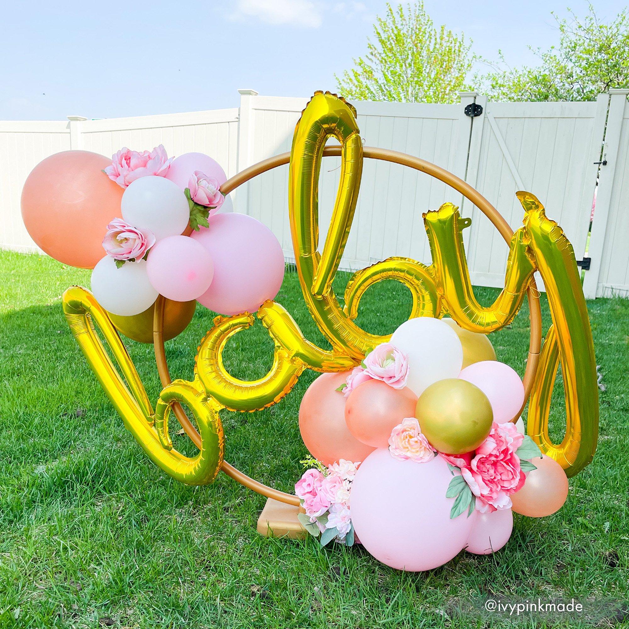 Air-Filled Baby Cursive Letter Balloon Banner. Assorted Colors - Image 7