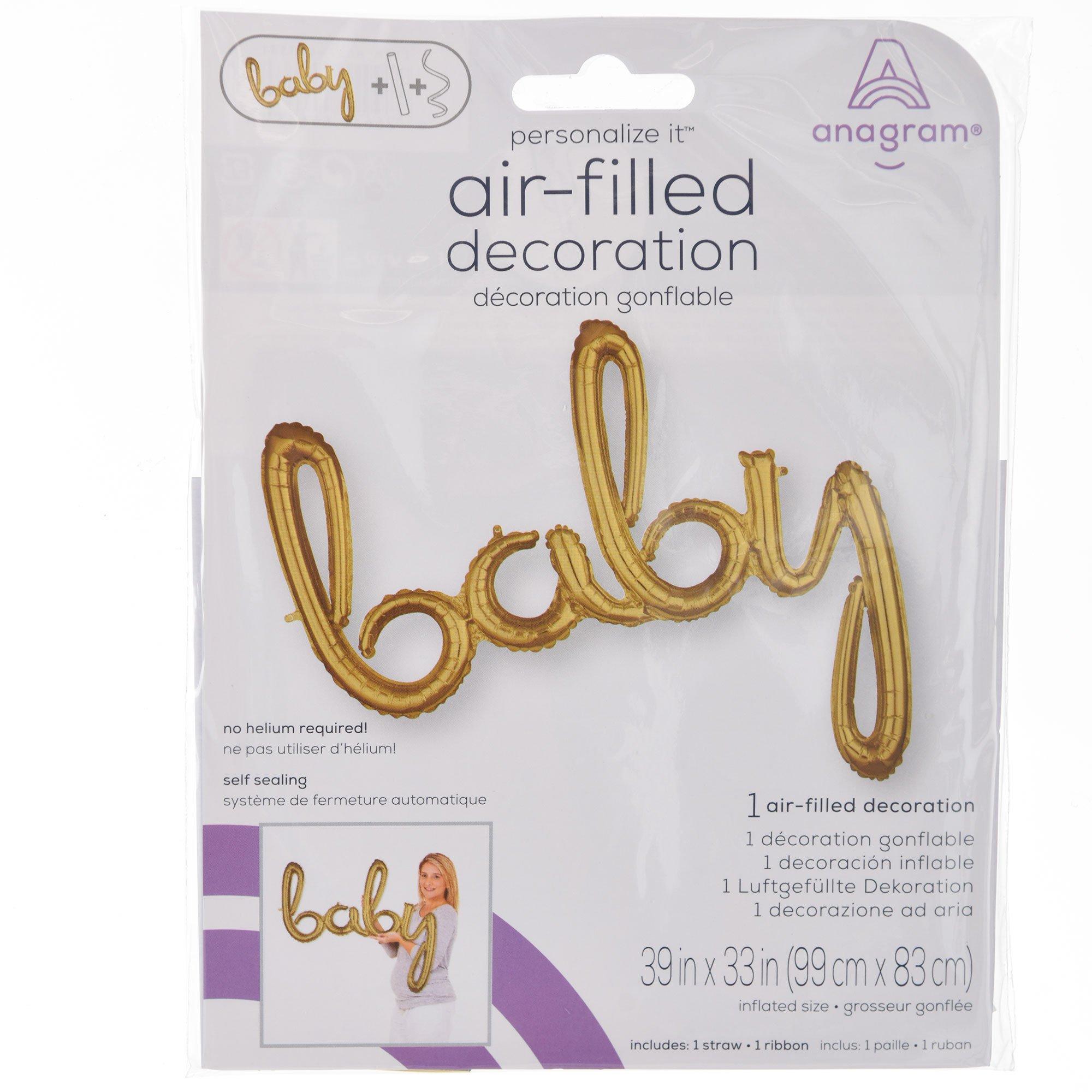 Air-Filled Baby Cursive Letter Balloon Banner. Assorted Colors - Image 10