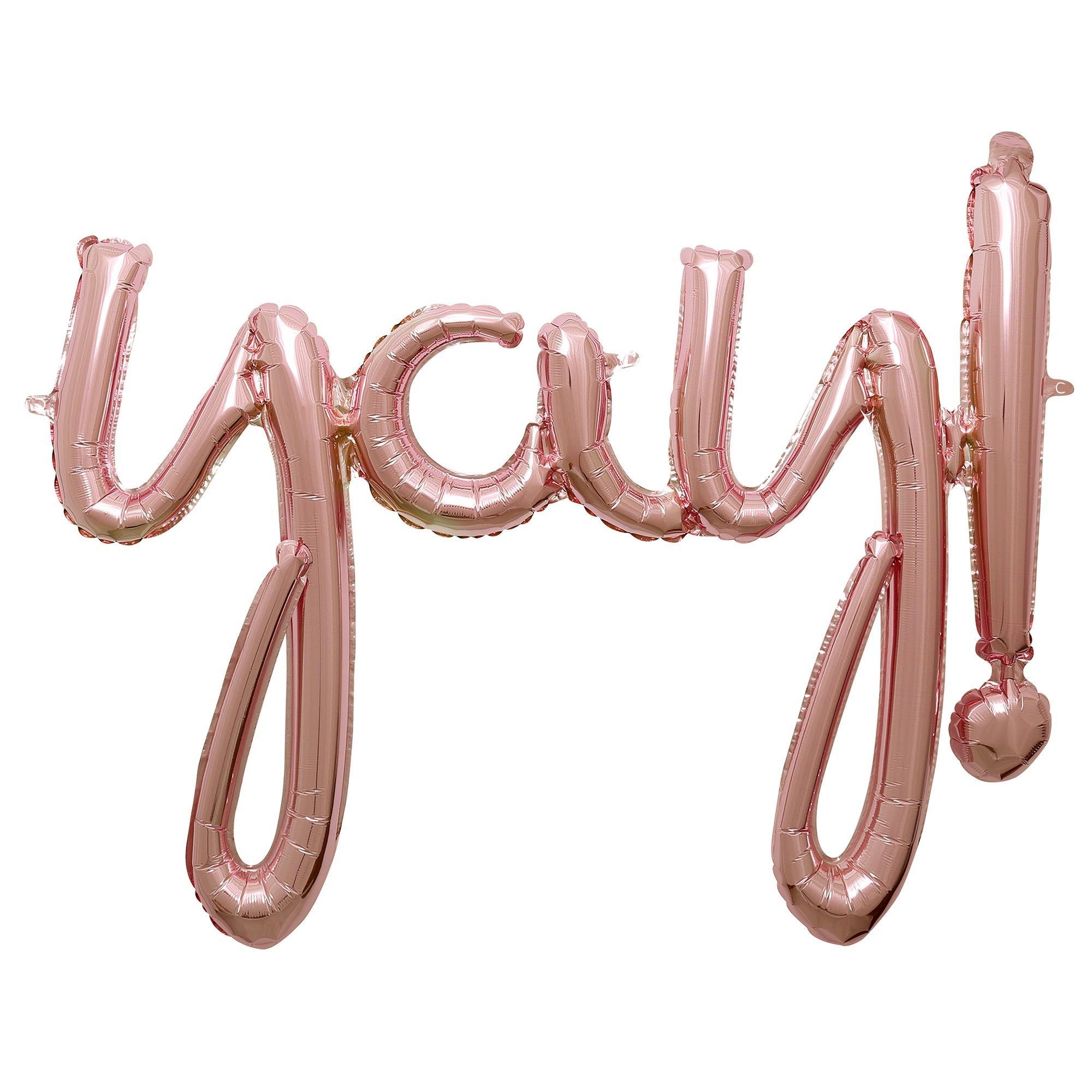 Air-Filled Yay Cursive Letter Balloon Banner. Assorted Colors - Image 4