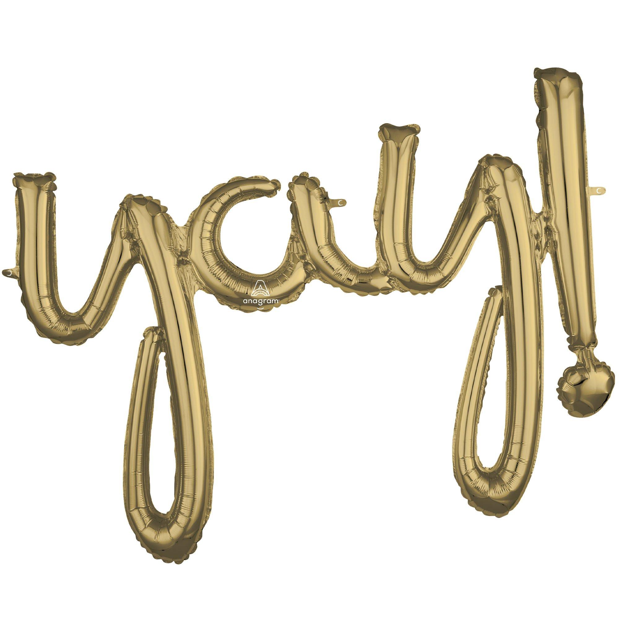 Air-Filled Yay Cursive Letter Balloon Banner. Assorted Colors - Image 7