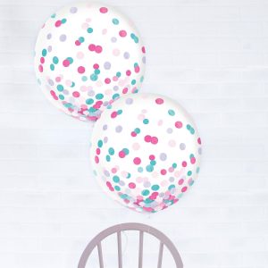 Metallic Confetti Balloons - 24in. 2ct. Assorted Colors