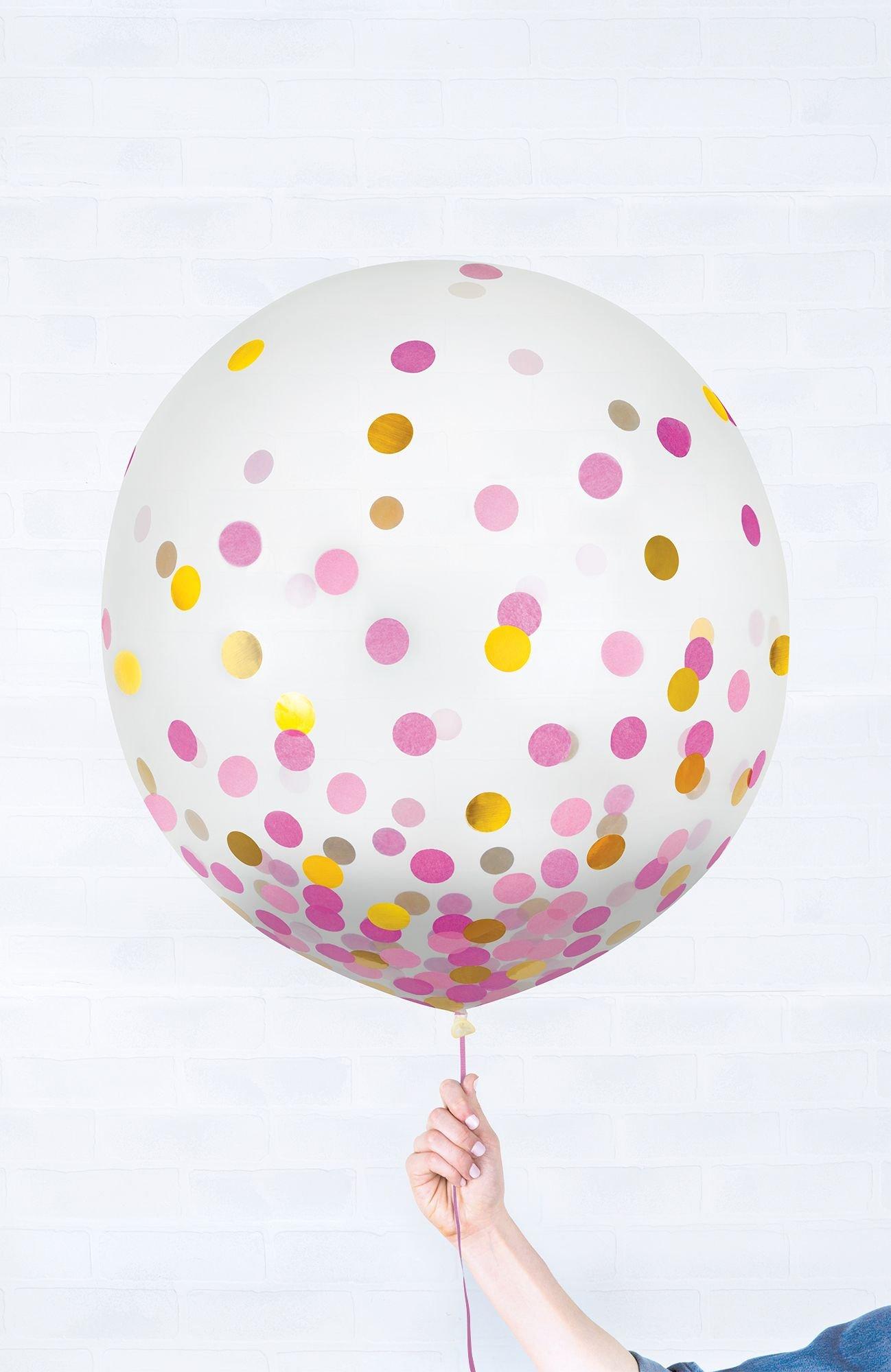 Metallic Confetti Balloons - 24in. 2ct. Assorted Colors - Image 13
