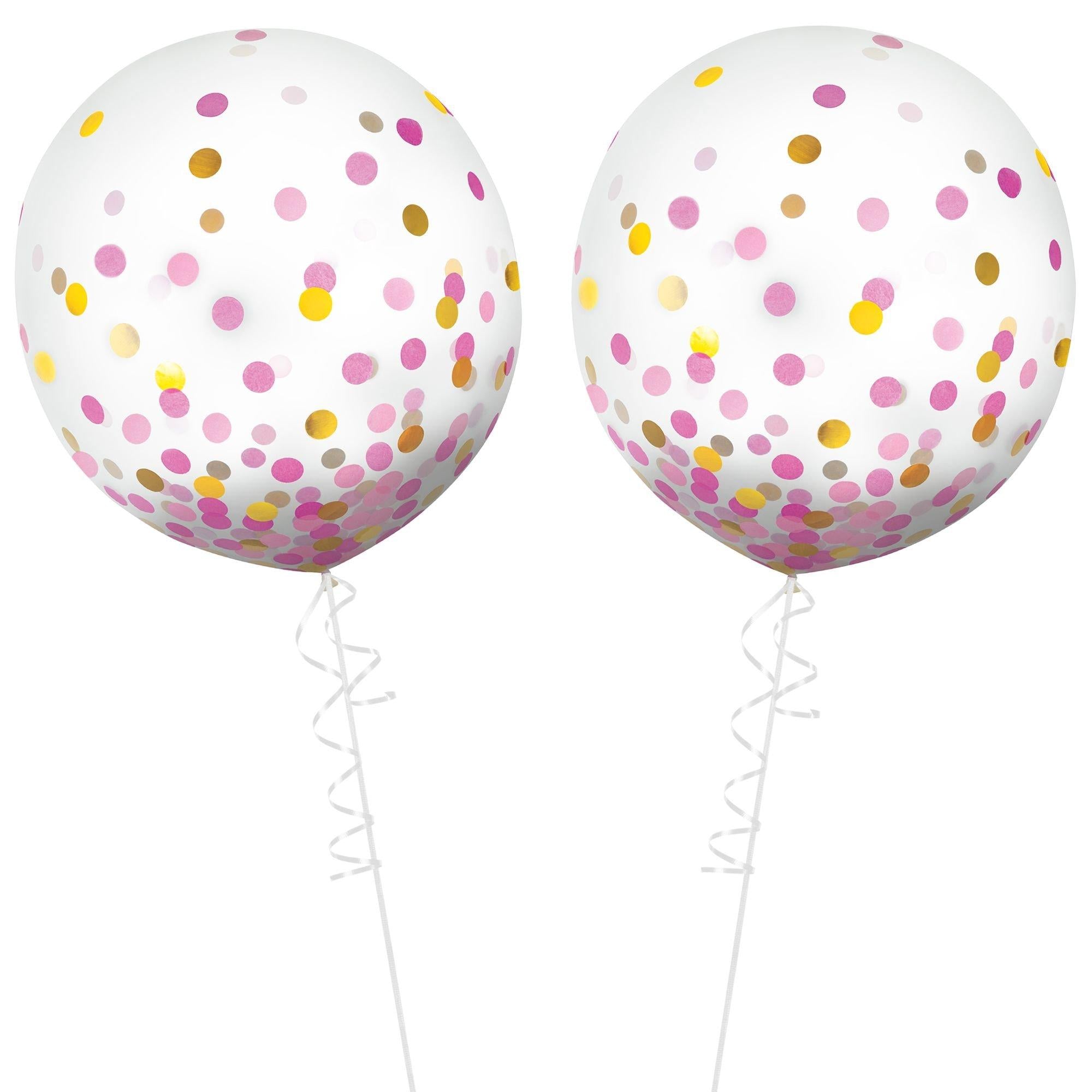 Metallic Confetti Balloons - 24in. 2ct. Assorted Colors - Image 14
