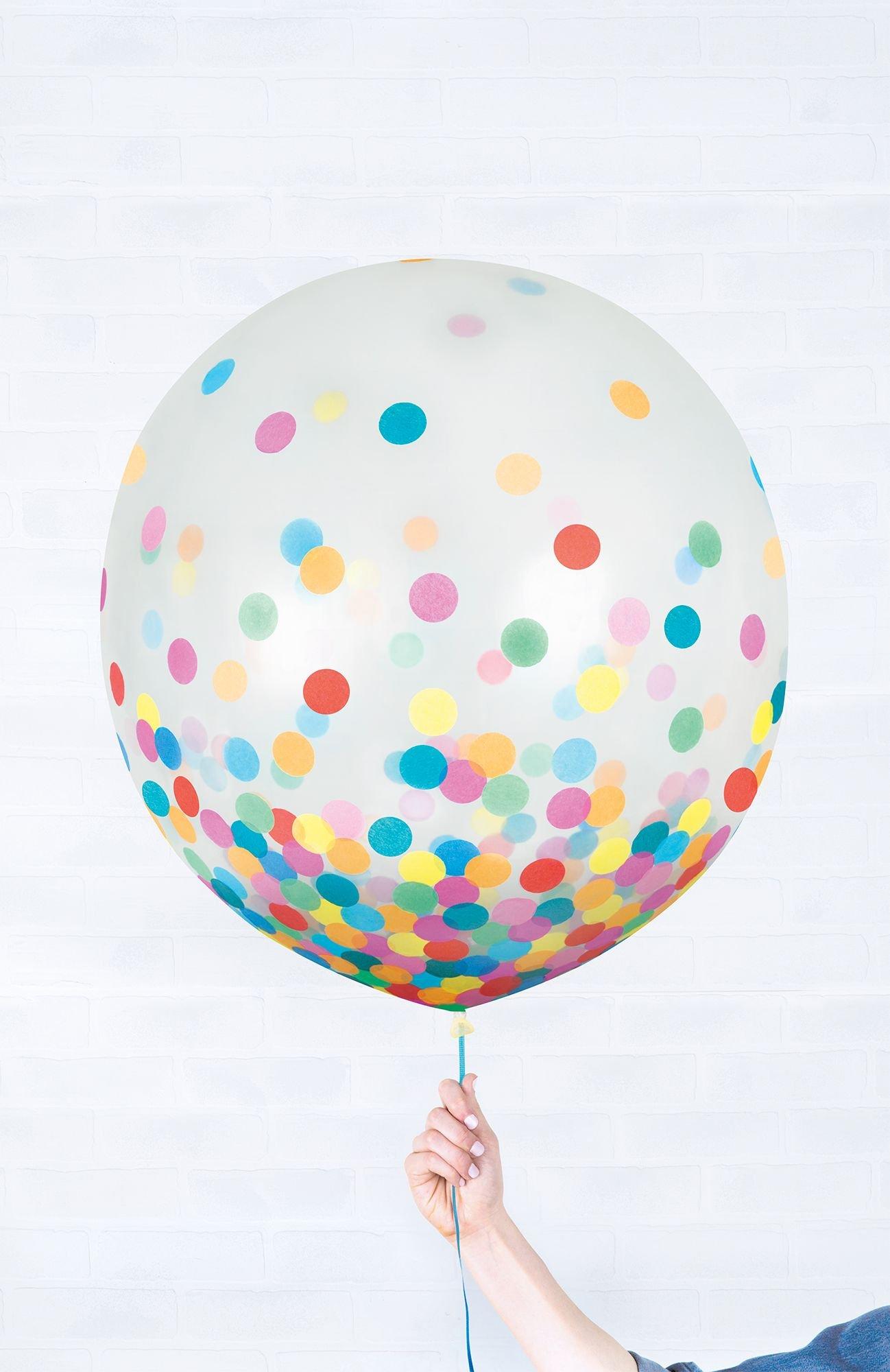 Metallic Confetti Balloons - 24in. 2ct. Assorted Colors - Image 16