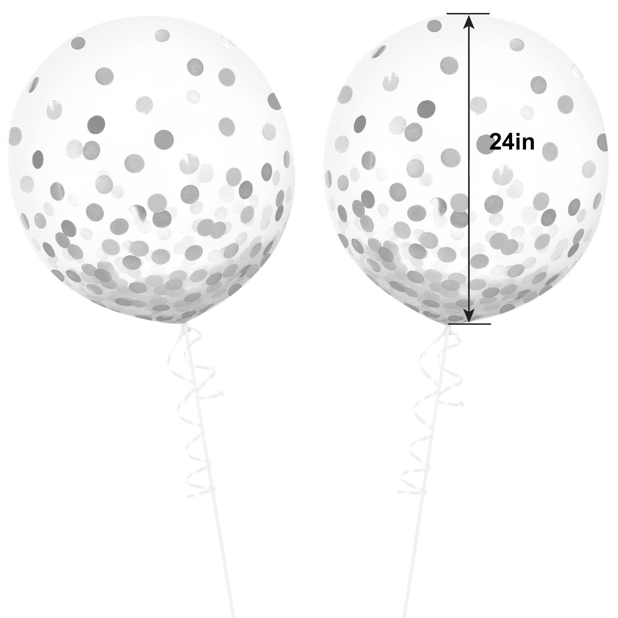 Metallic Confetti Balloons - 24in. 2ct. Assorted Colors - Image 18