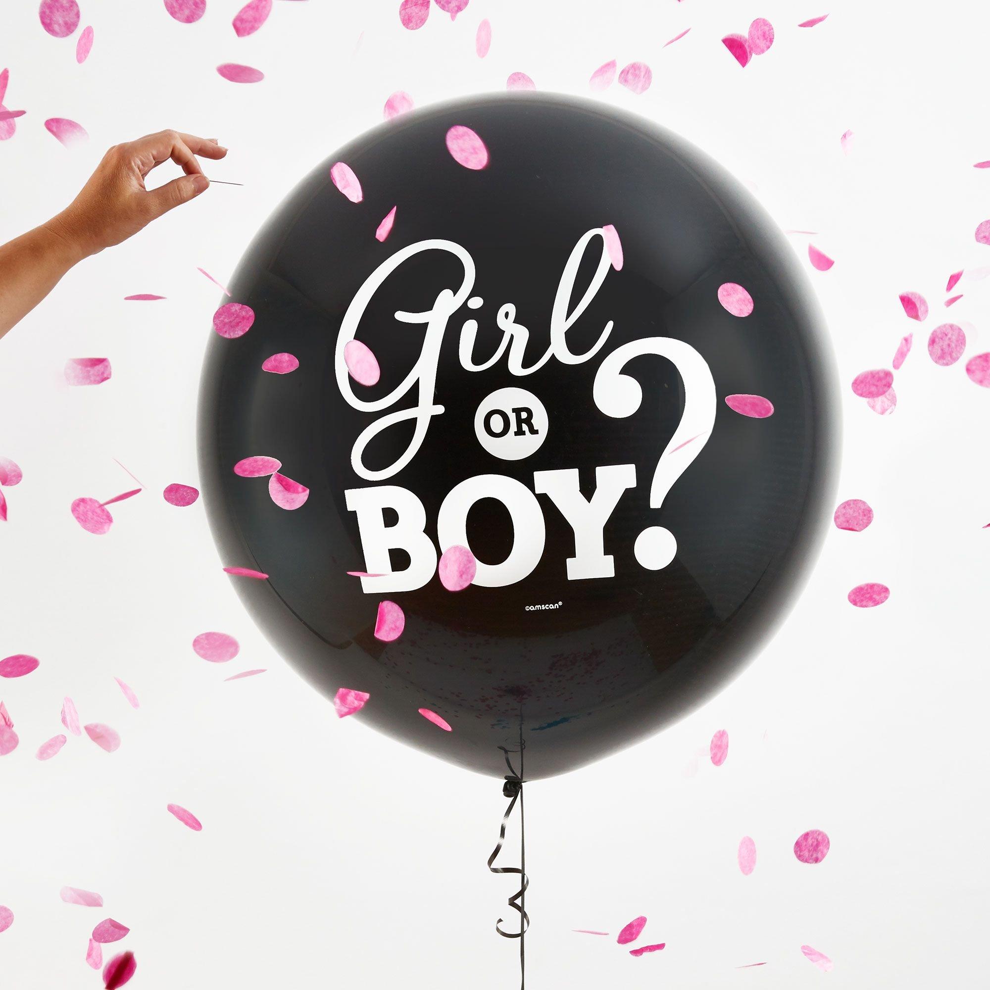 It's a Girl Gender Reveal Balloon with Pink Confetti. 24in - Image 3