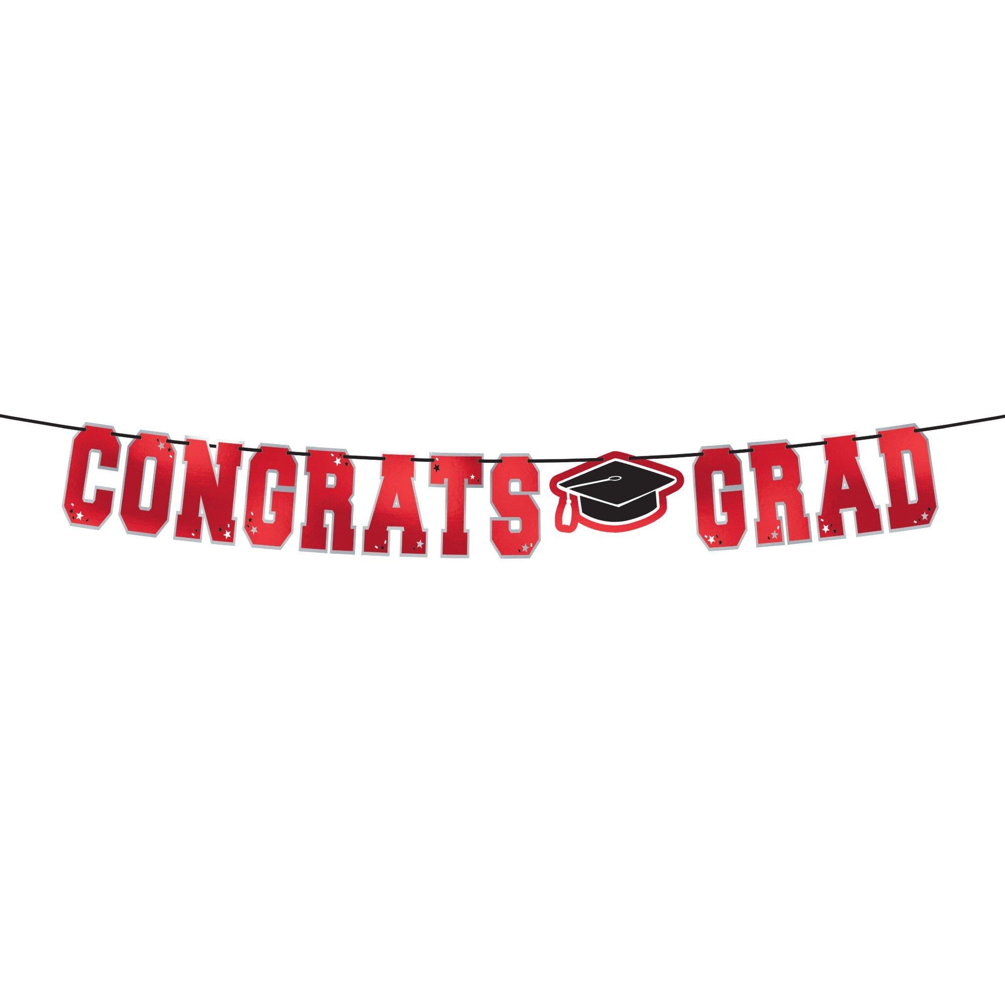 Congrats Grad Letter Banner. Assorted Colors - Image 2