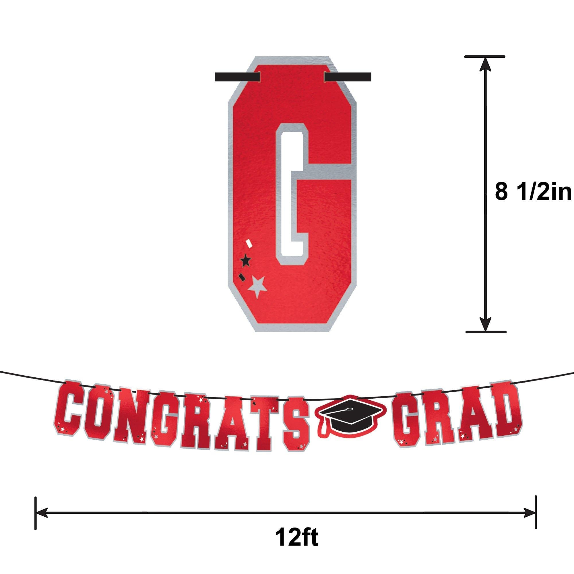 Congrats Grad Letter Banner. Assorted Colors - Image 3