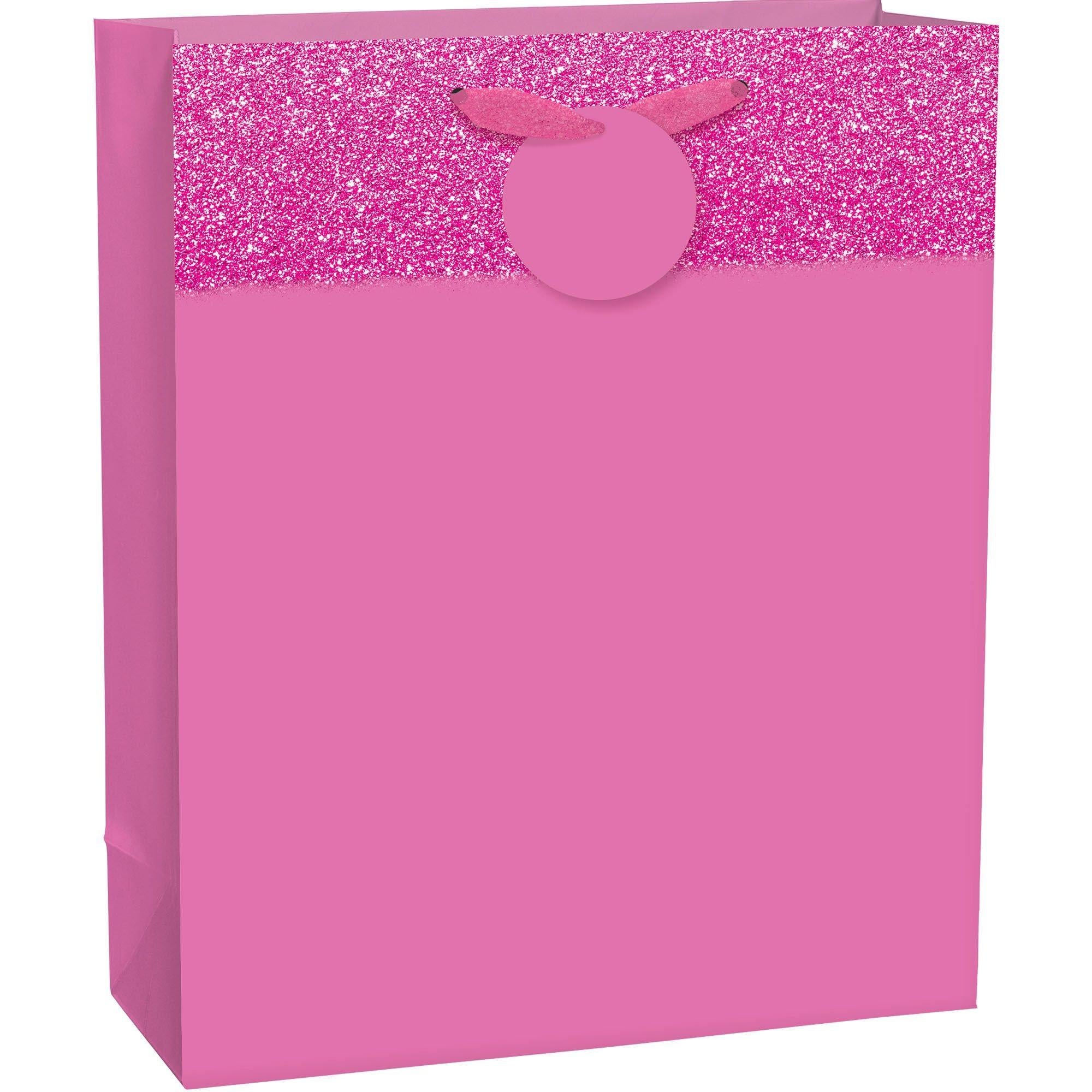 Large Glitter & Matte Gift Bag 10 1/2in x 13in. Assorted Colors - Image 4