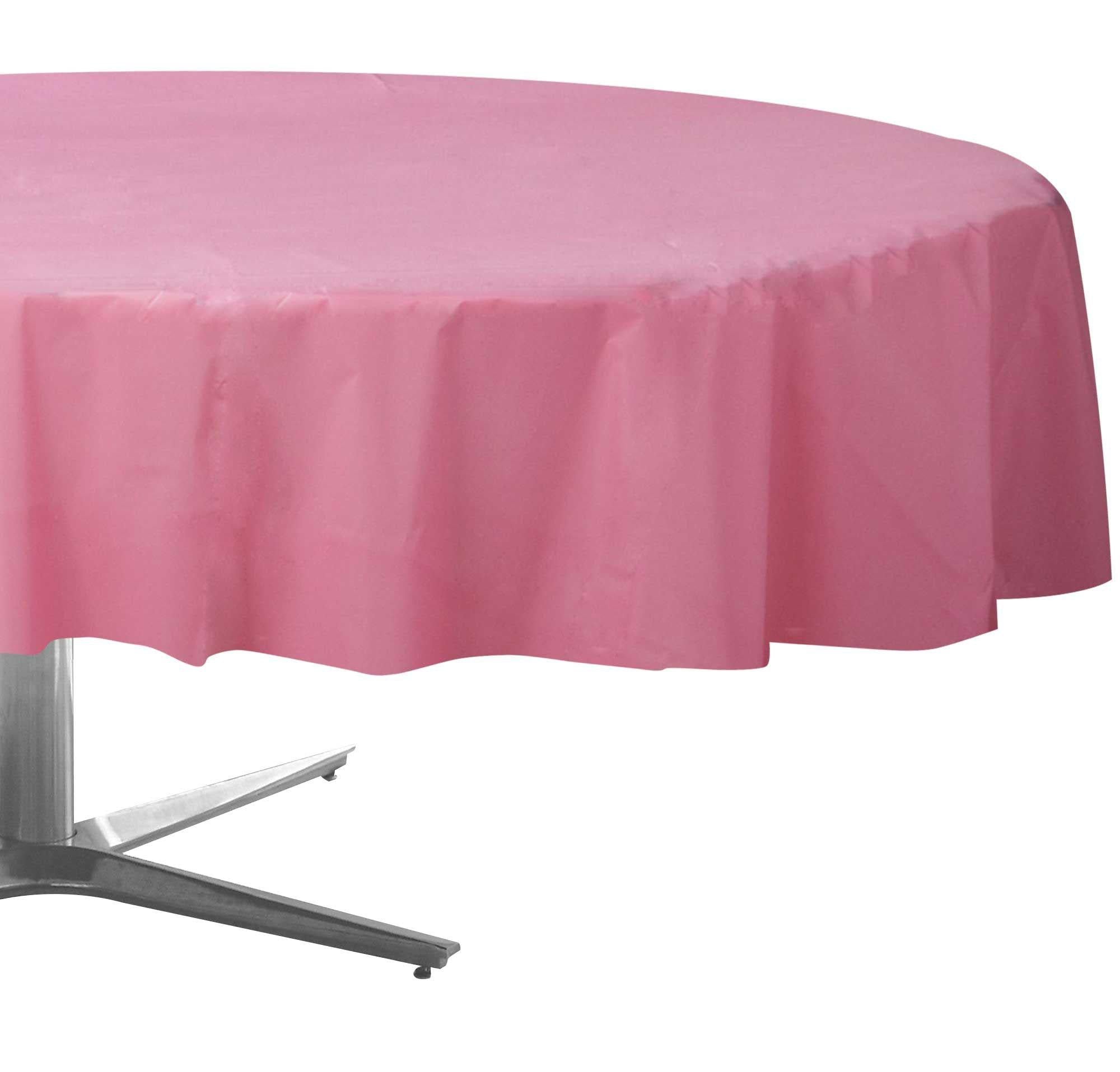 Round Plastic Table Cover. 84in. Assorted Colors