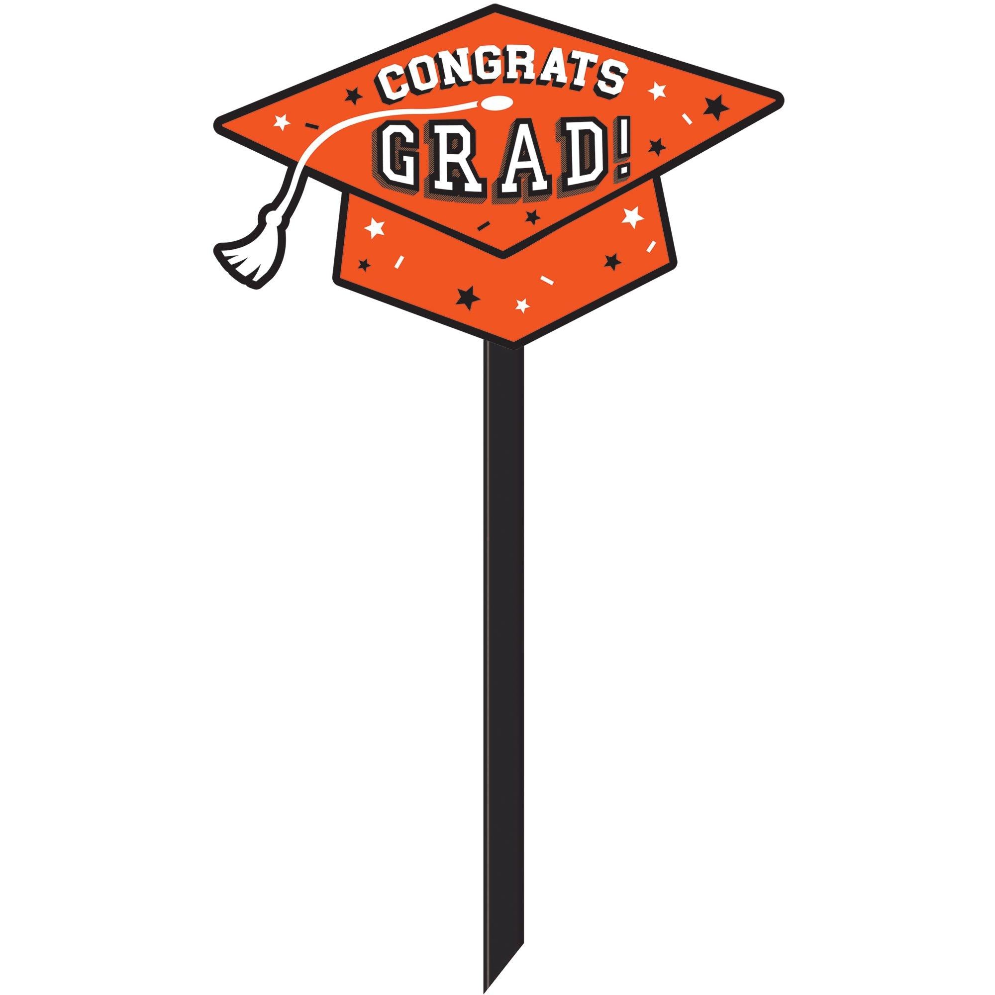 Congrats Grad Plastic Yard Stake. 20.5in. Assorted Colors - Image 4