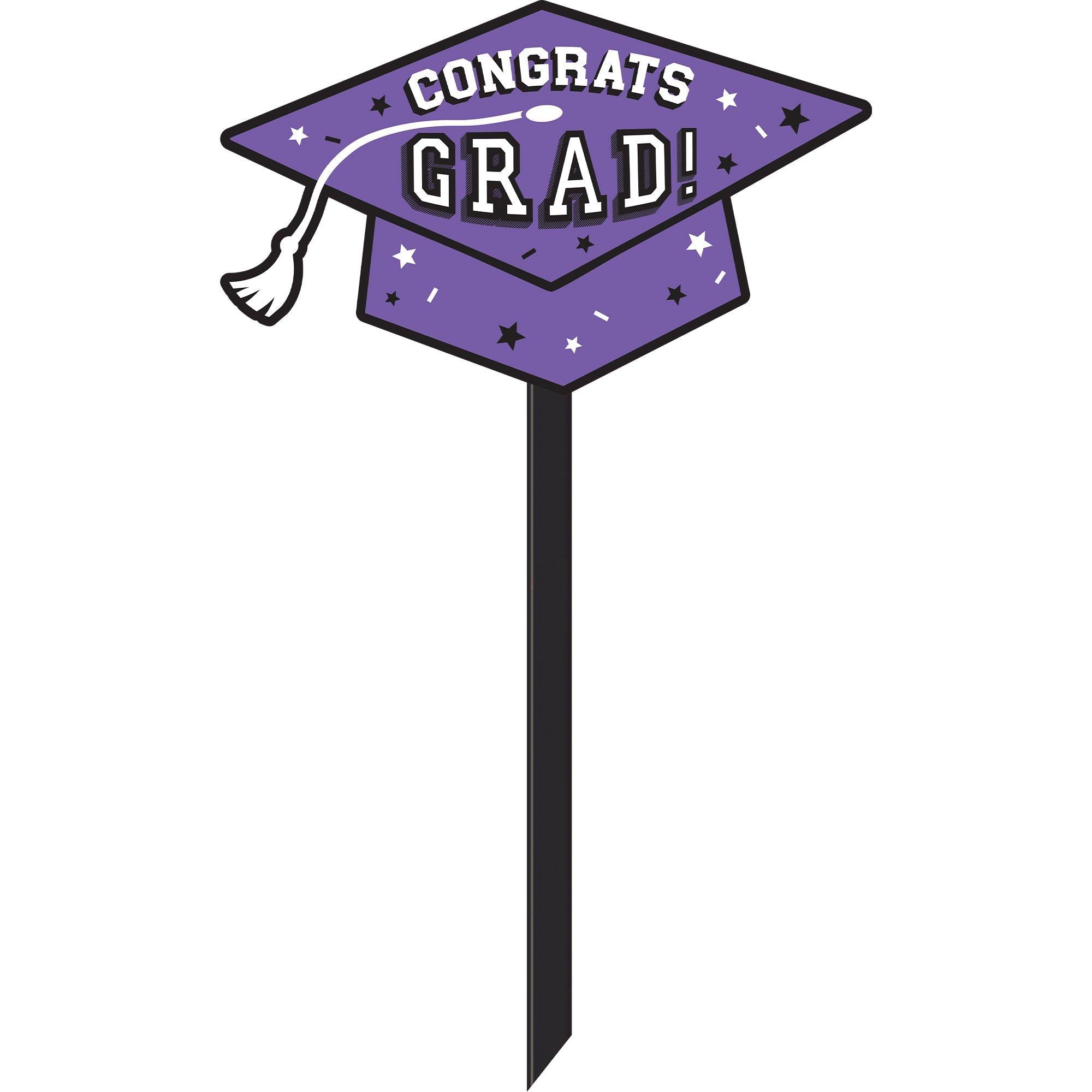 Congrats Grad Plastic Yard Stake. 20.5in. Assorted Colors - Image 8