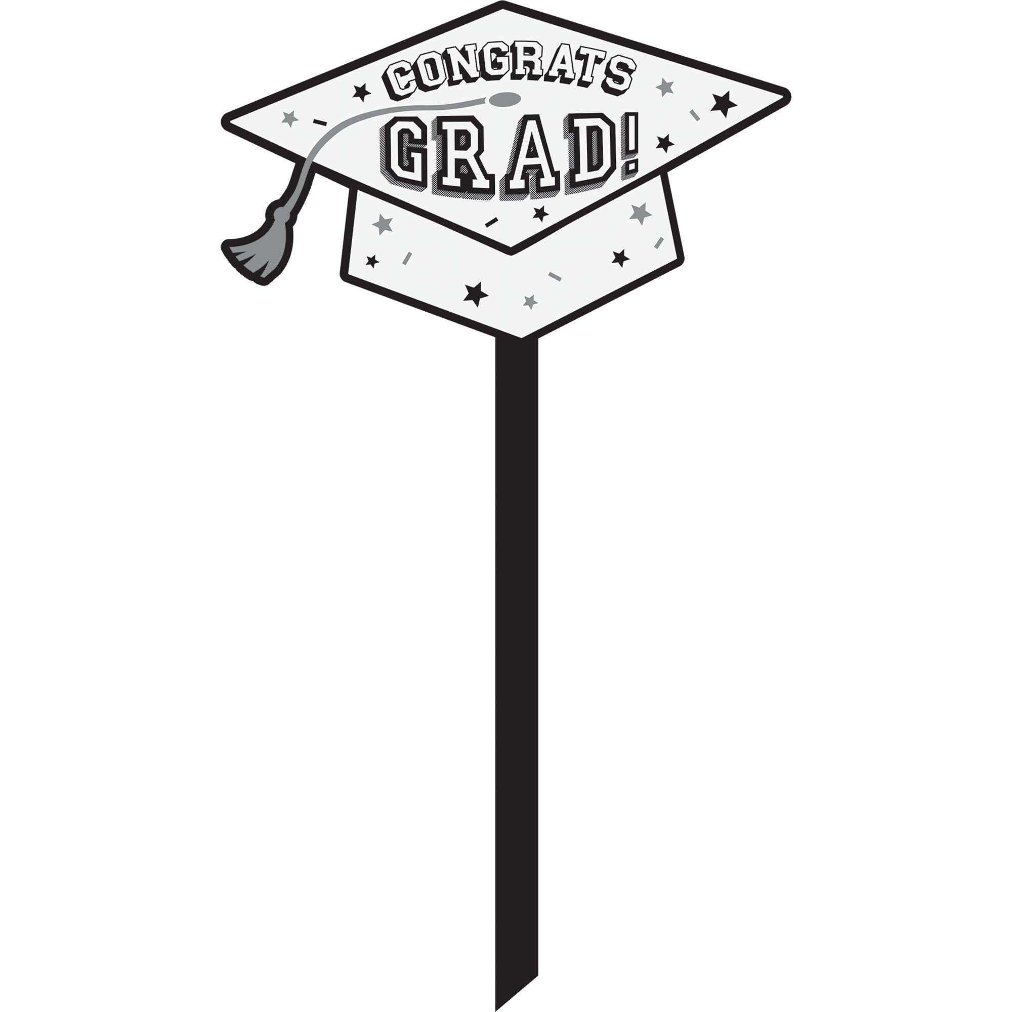 Congrats Grad Plastic Yard Stake. 20.5in. Assorted Colors - Image 9