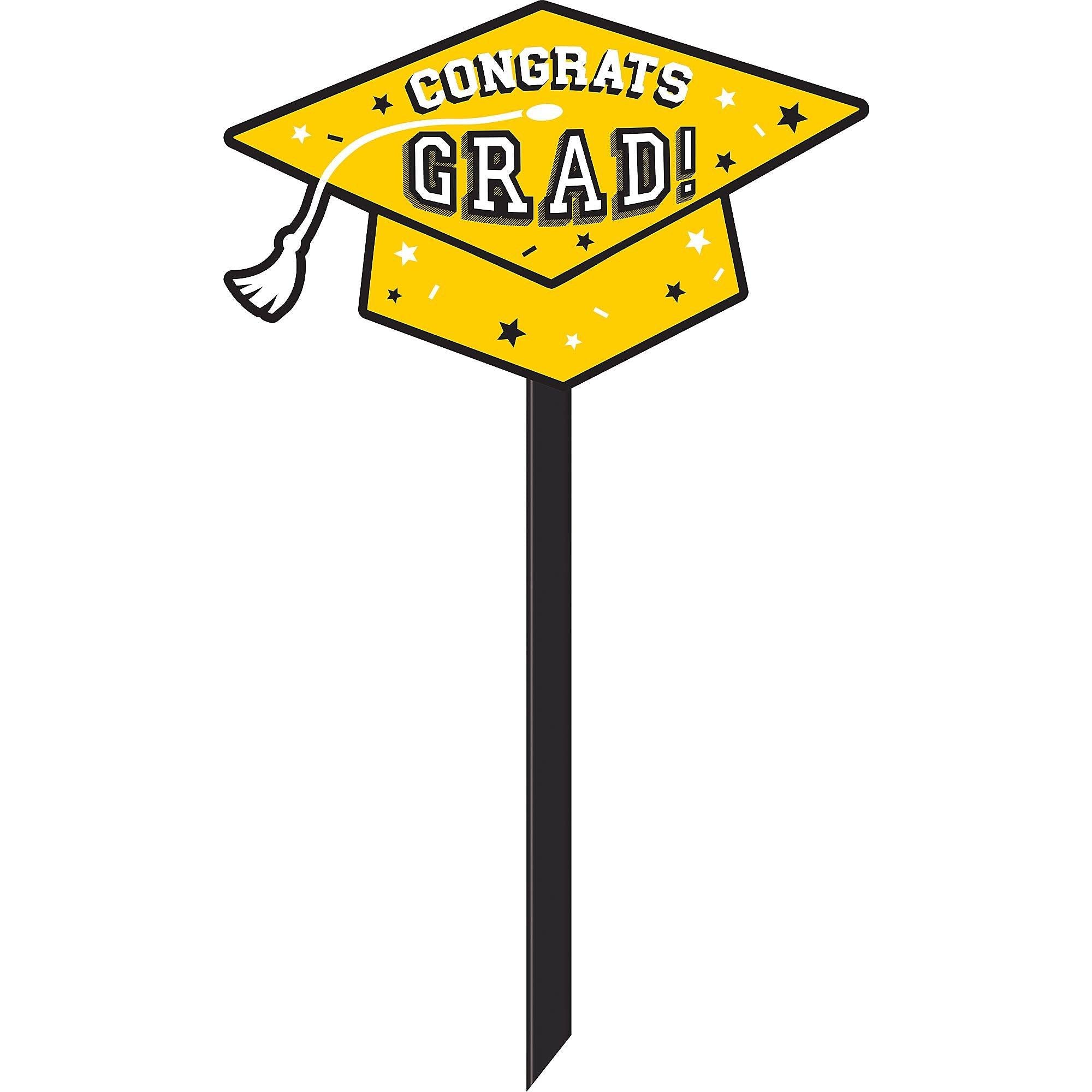 Congrats Grad Plastic Yard Stake. 20.5in. Assorted Colors - Image 5