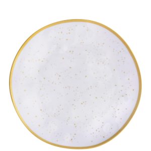 White With Speckles Melamine Dessert Plate. 8.3in. Assorted Colors