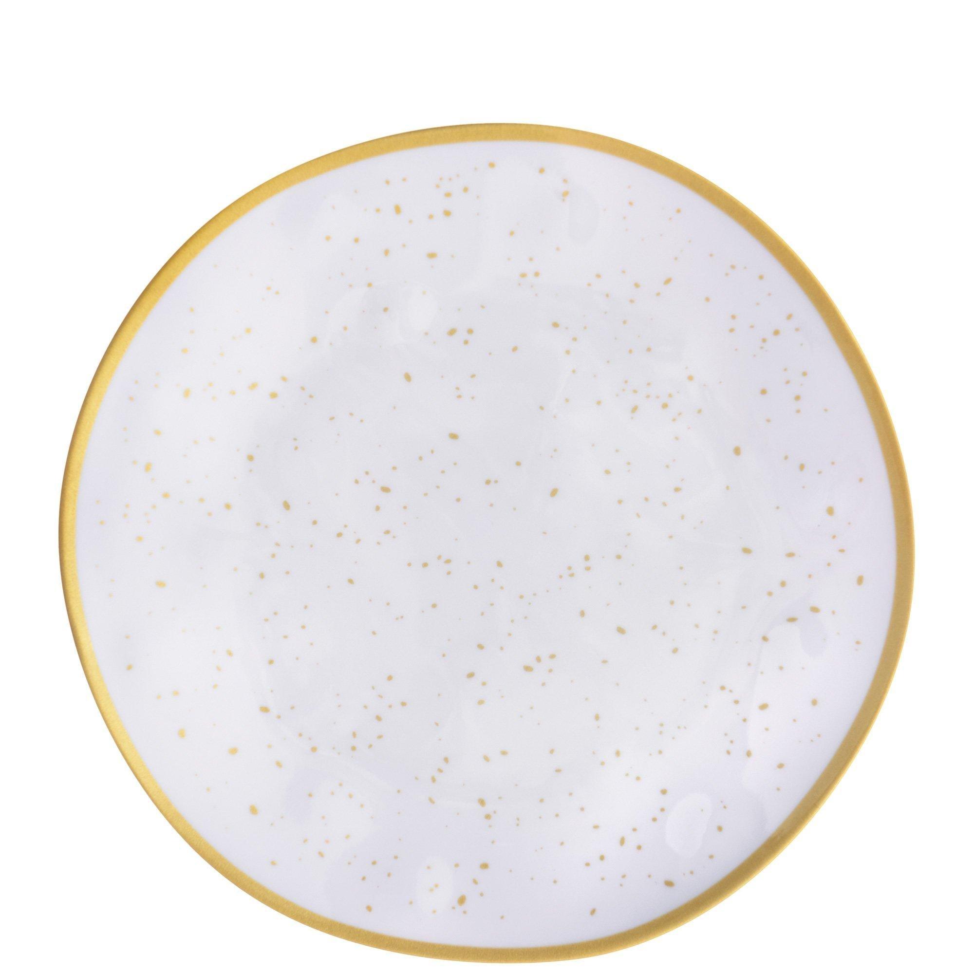 White With Speckles Melamine Dessert Plate. 8.3in. Assorted Colors