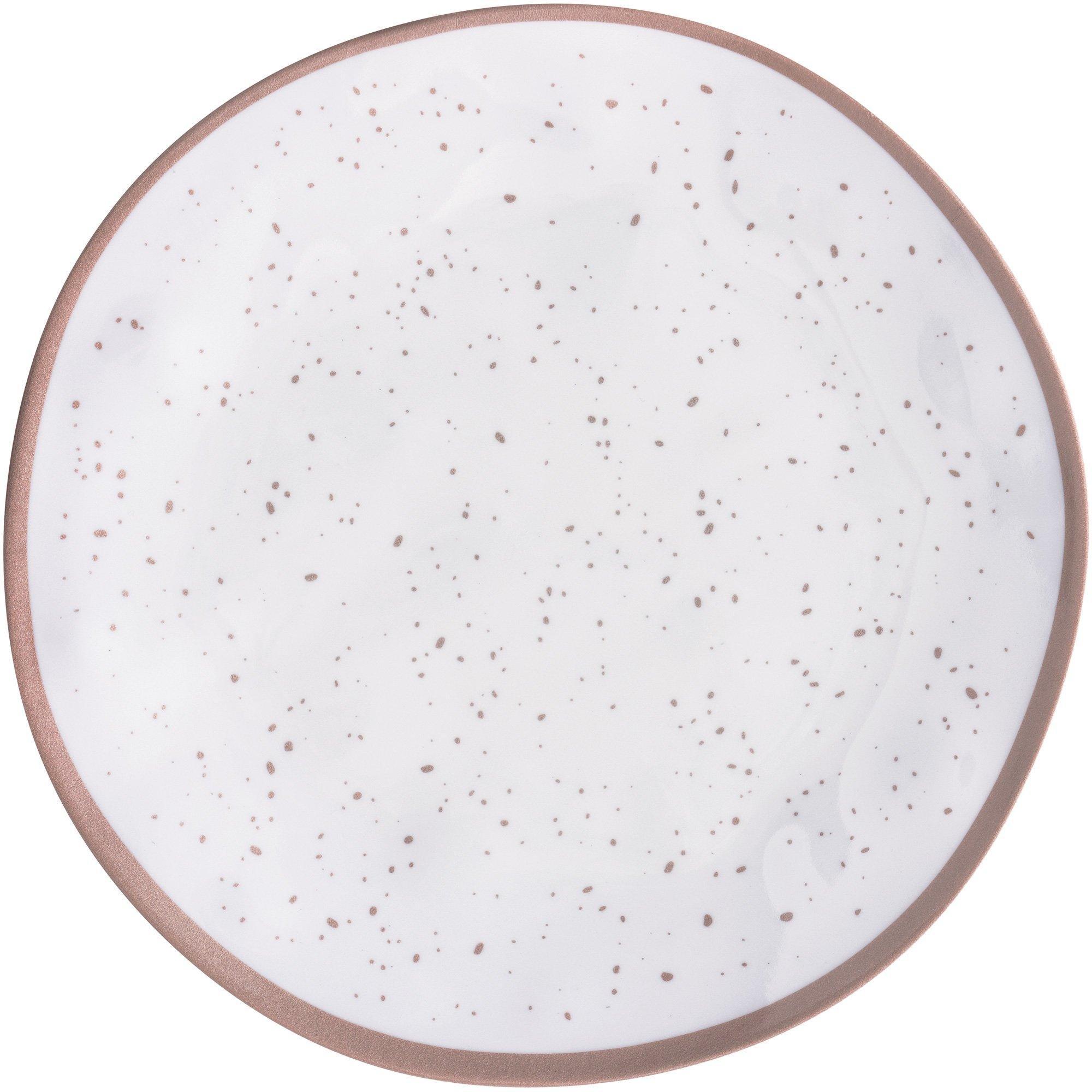 White With Speckles Melamine Dinner Plate. 10.5in. Assorted Colors