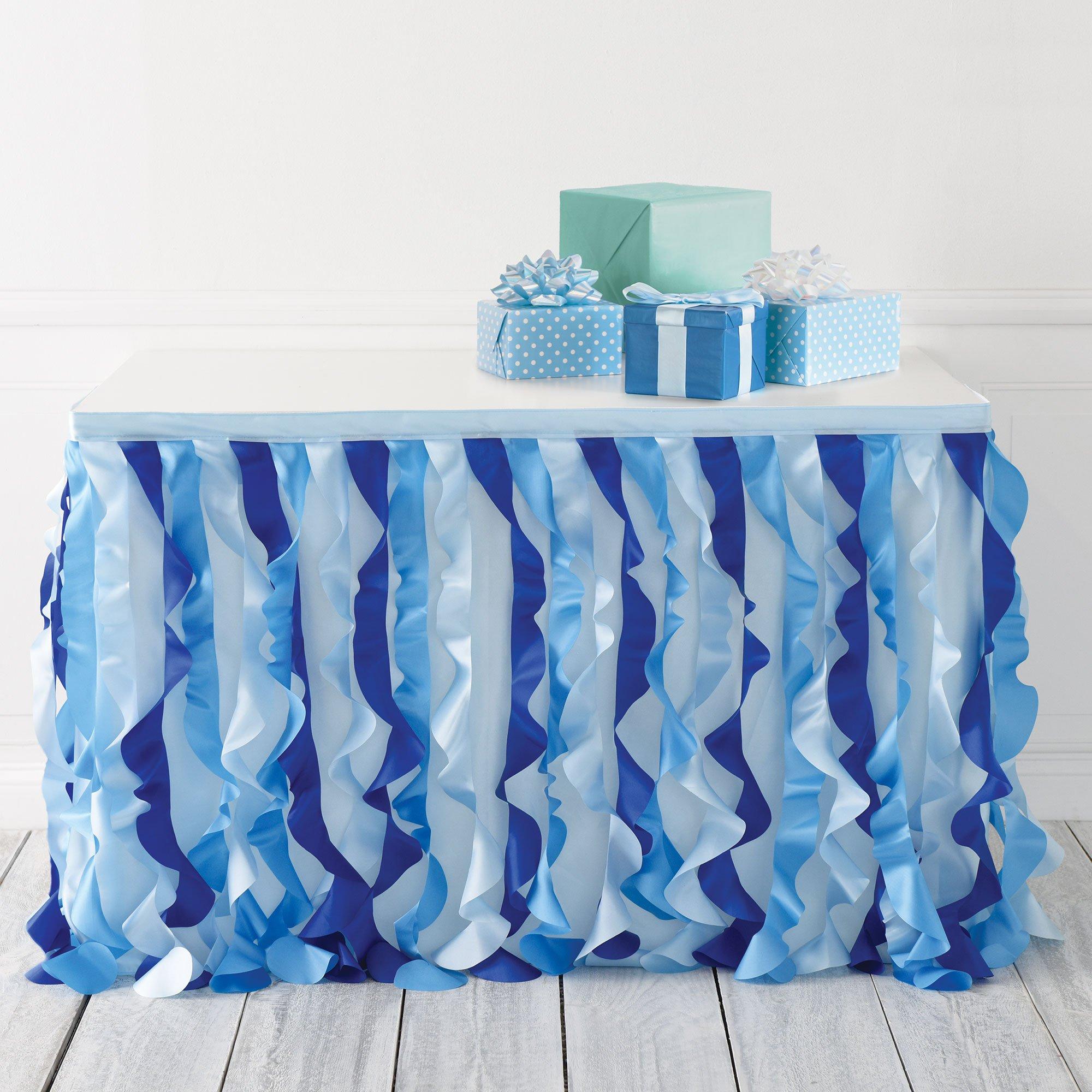 Fabric Ruffle Table Skirt. 30in x 72in - Oh Baby!. Assorted Colors