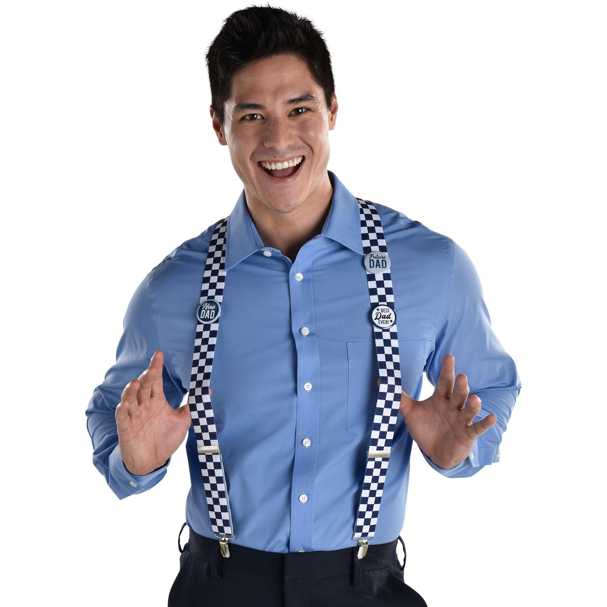Checker Baby Shower Suspenders. Assorted Colors - Image 3