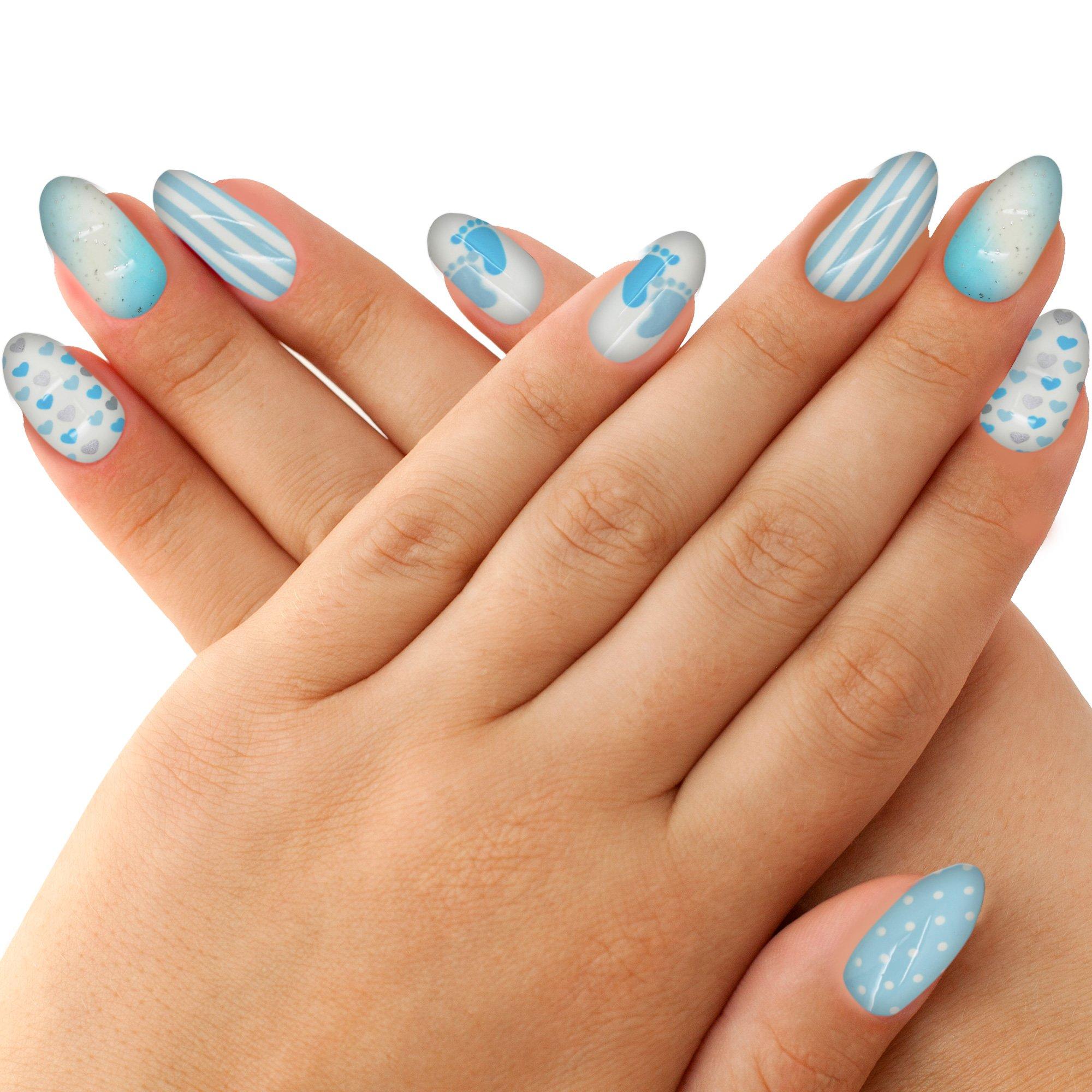 It's a Baby Shower Faux Nail Set. 24pc. Assorted Colors - Image 2
