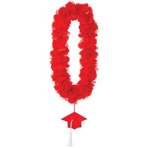 Fabric Lei with Graduation Cap Pendant. 20in. Assorted Colors