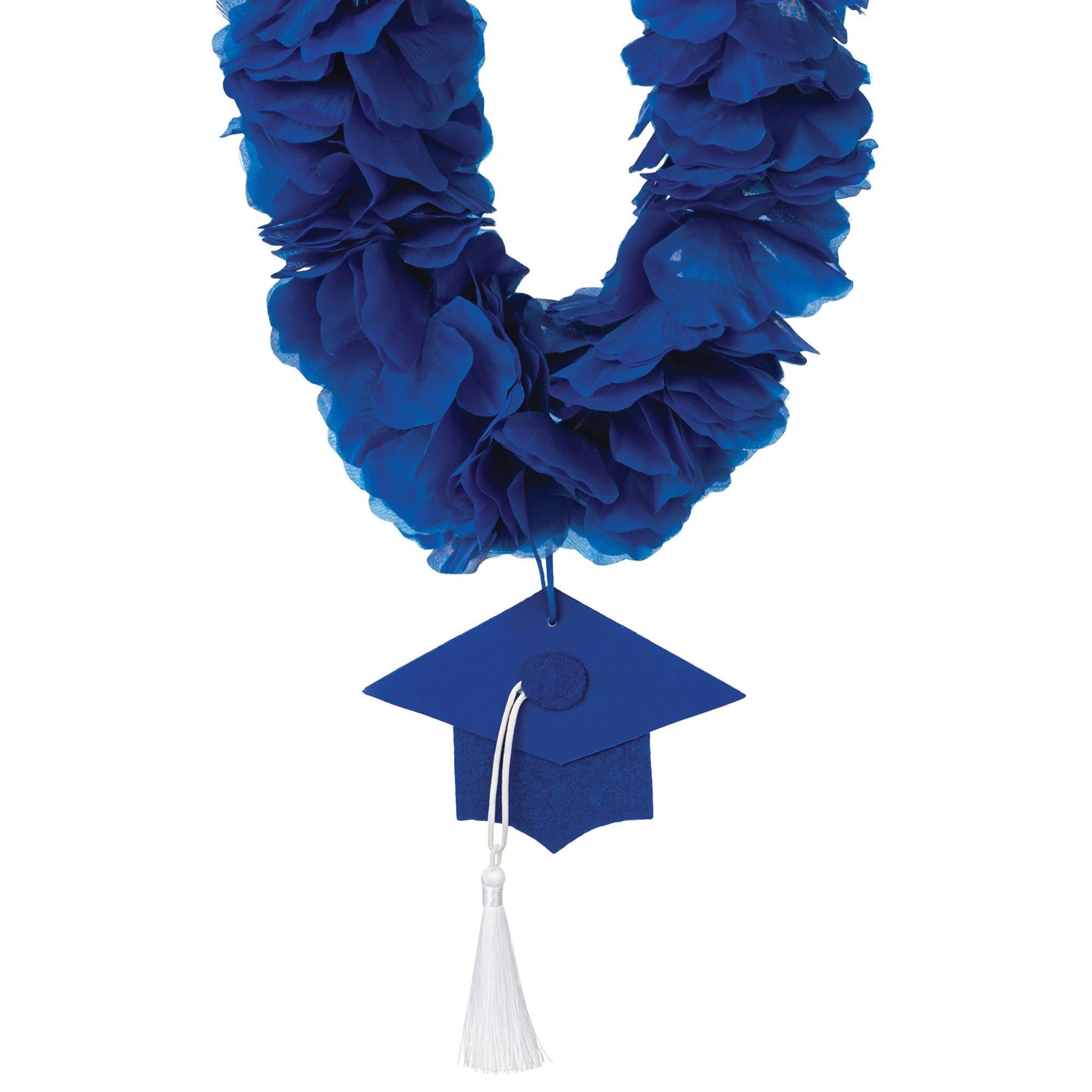 Fabric Lei with Graduation Cap Pendant. 20in. Assorted Colors - Image 5