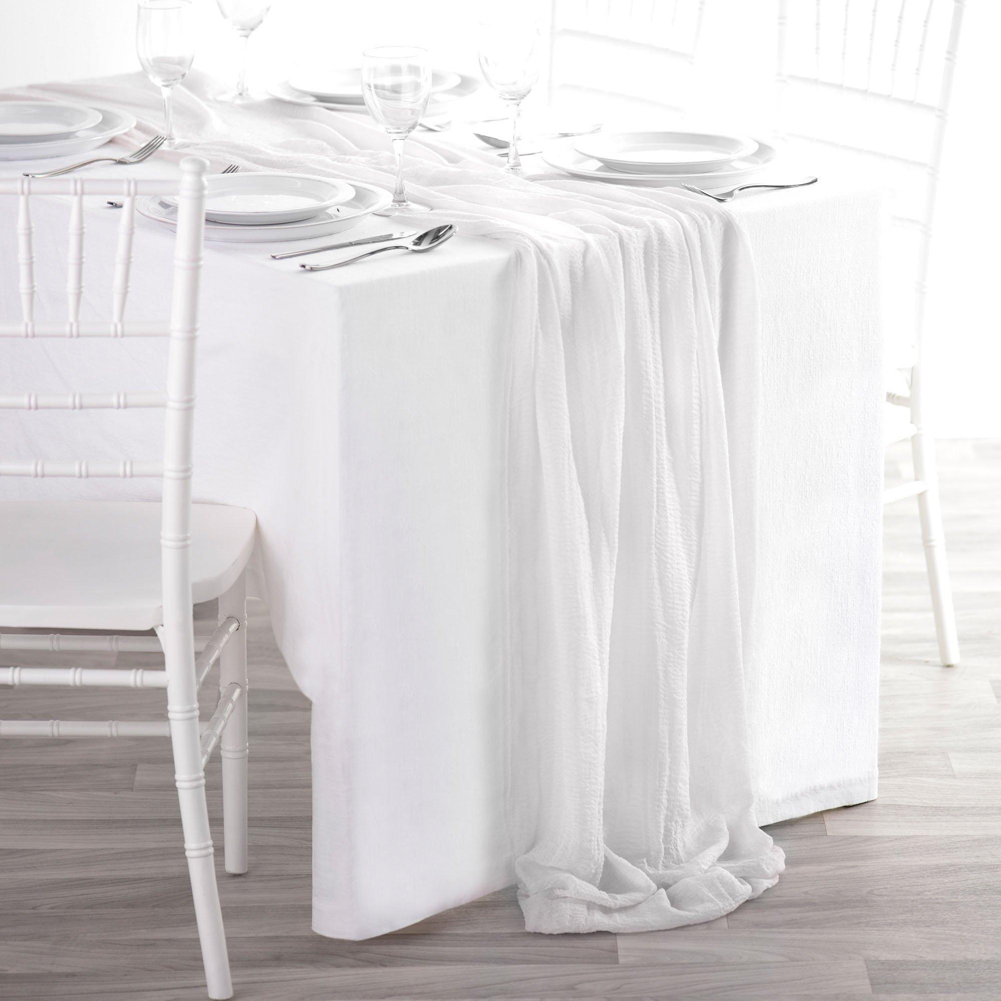 Gauze Fabric Table Runner. 10ft. Assorted Colors
