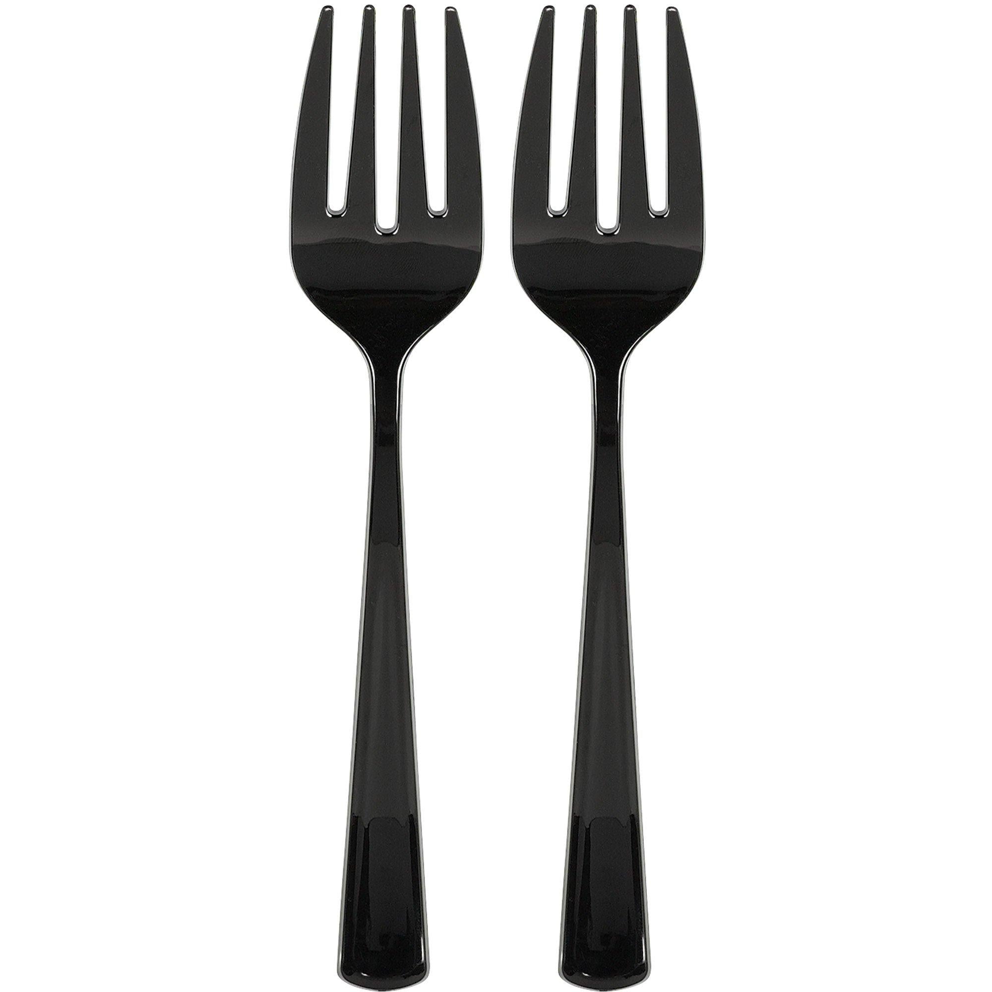 Plastic Serving Forks. 9.75in. 2ct. Assorted Colors - Image 2