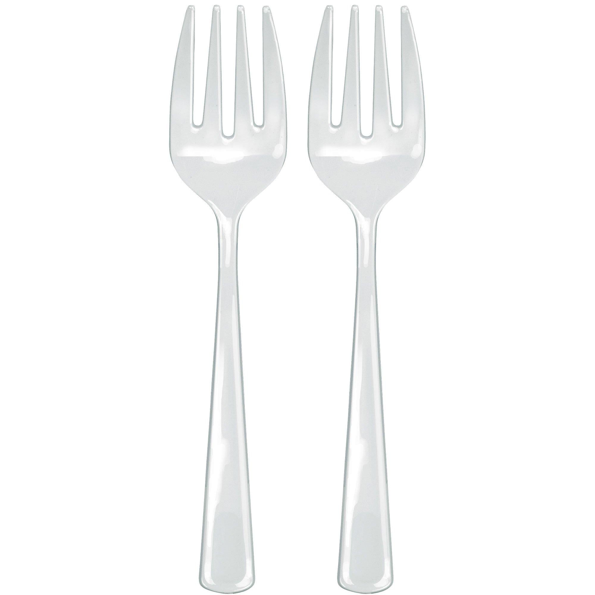 Plastic Serving Forks. 9.75in. 2ct. Assorted Colors - Image 3