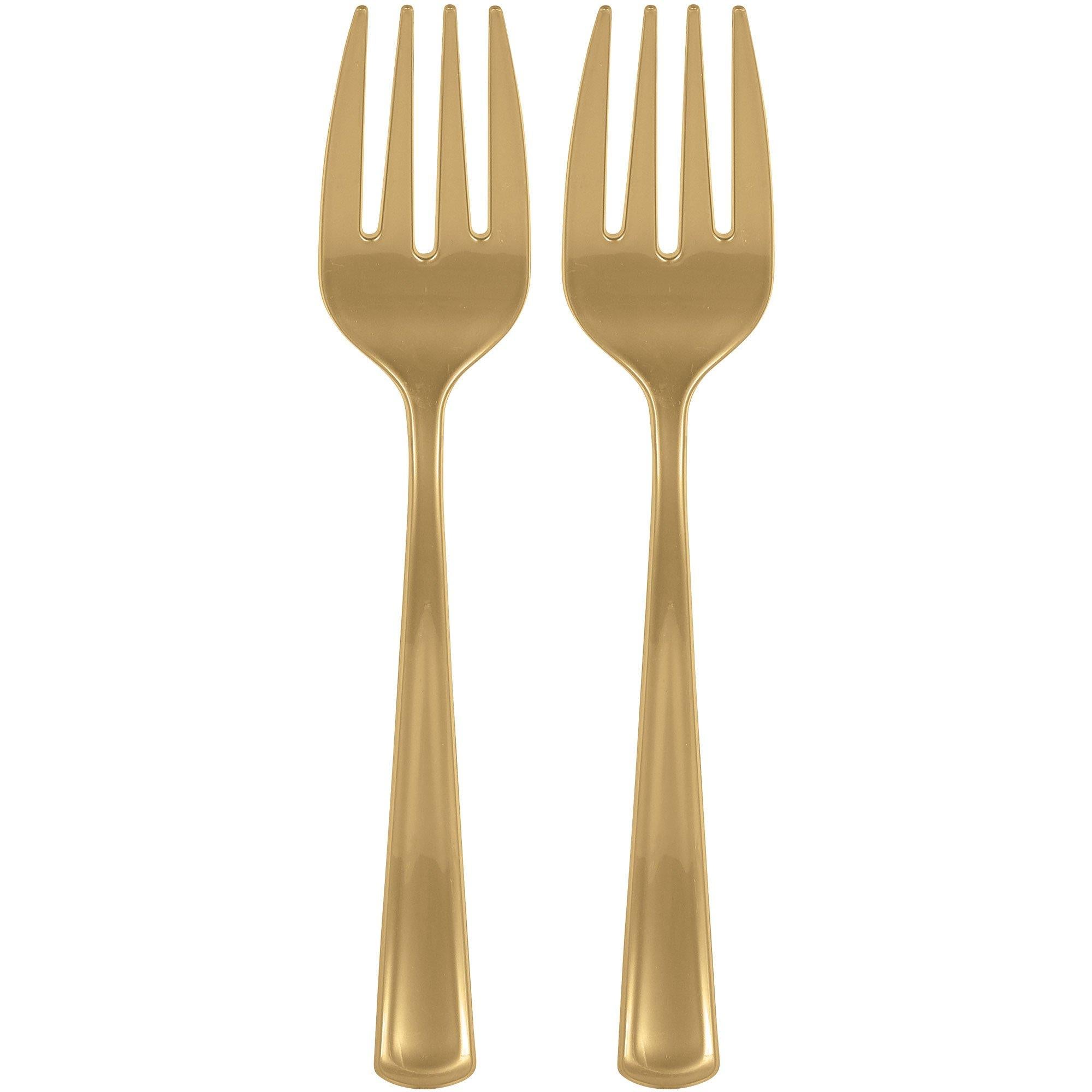 Plastic Serving Forks. 9.75in. 2ct. Assorted Colors - Image 4