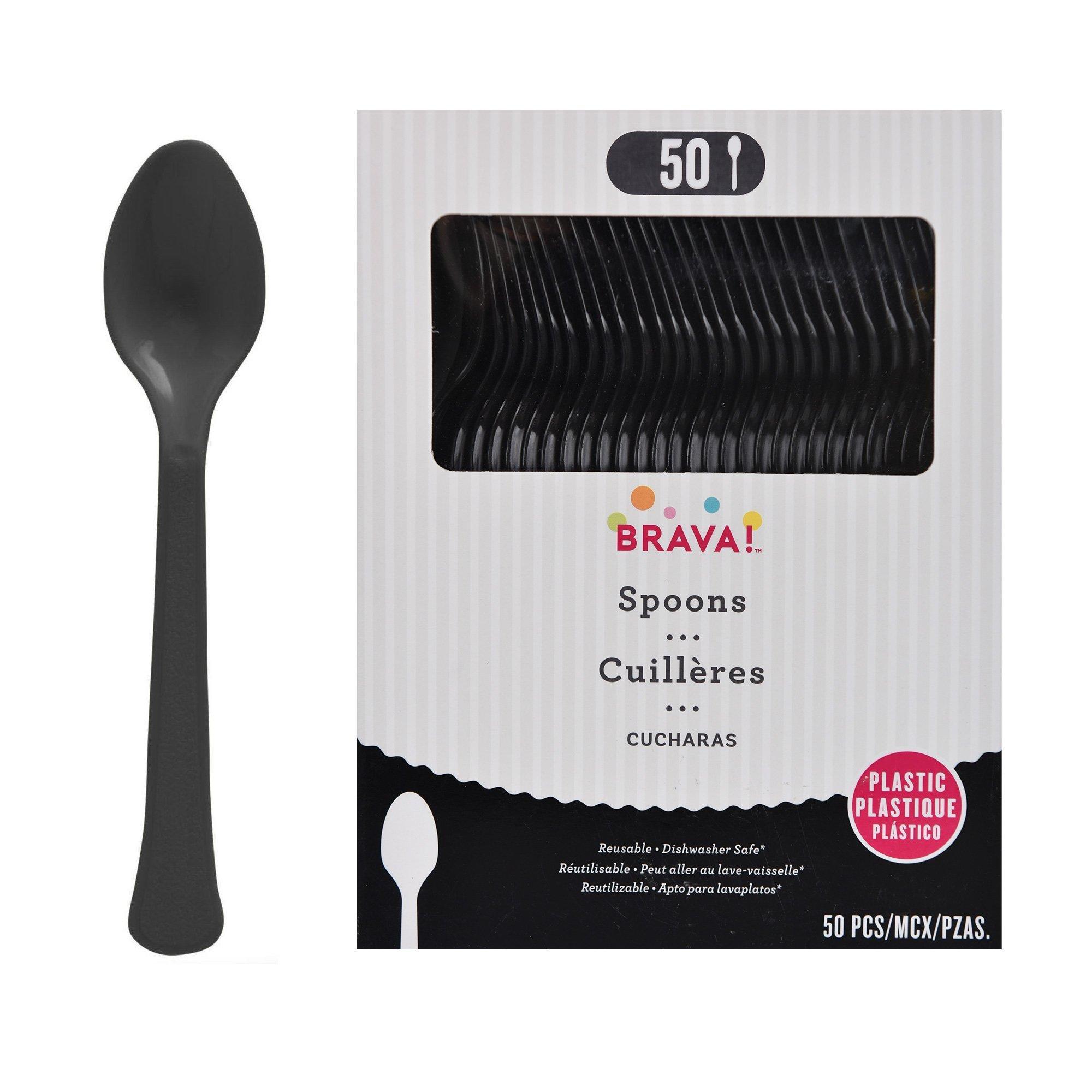 Plastic Spoons. Assorted Colors - Image 2