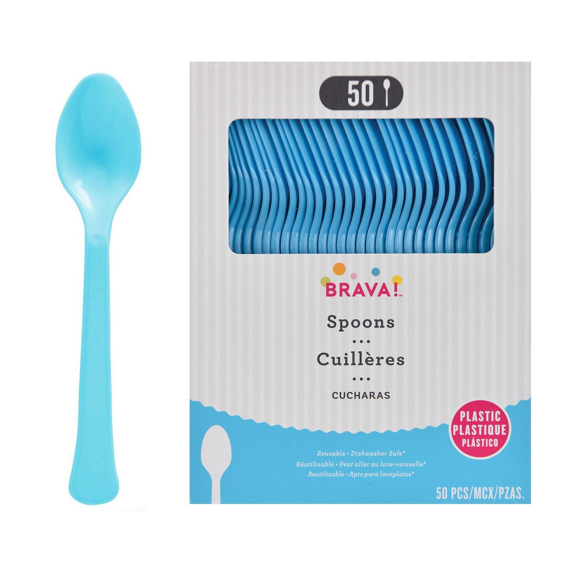 Plastic Spoons. Assorted Colors - Image 3