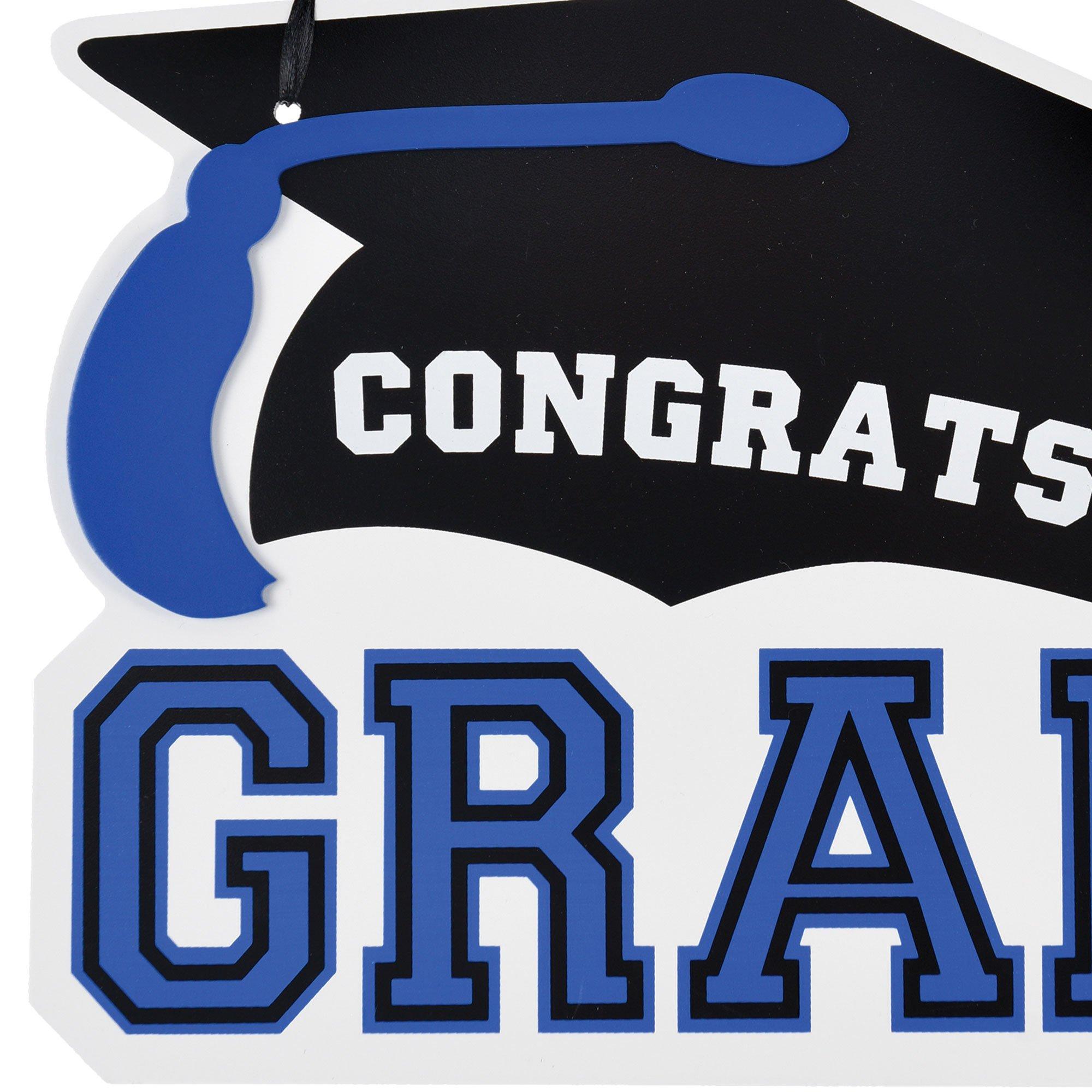 Congrats Grad MDF Hanging Sign. 10.15in x 7.6in. Assorted Colors - Image 8