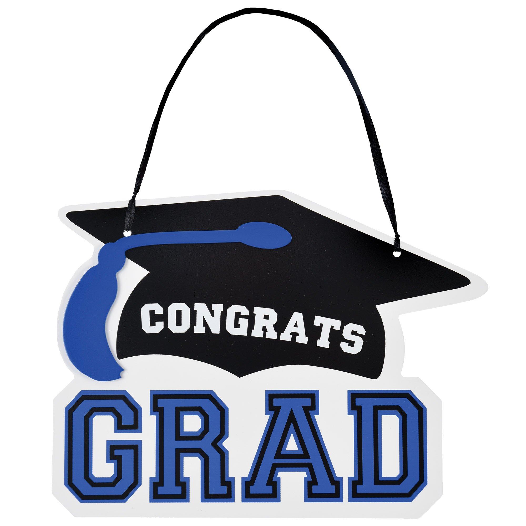 Congrats Grad MDF Hanging Sign. 10.15in x 7.6in. Assorted Colors - Image 6