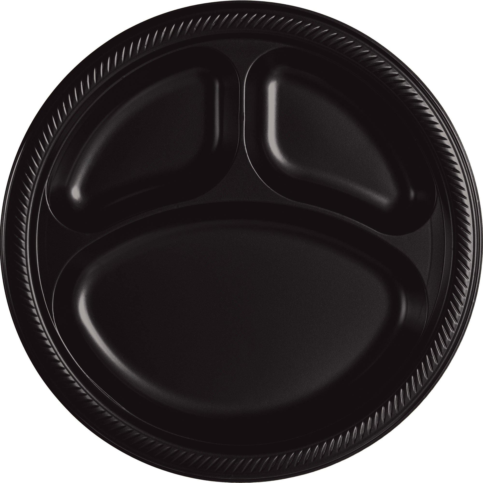 Plastic Divided Dinner Plates. 10.25in. Assorted Colors. Multiple Counts - Image 2