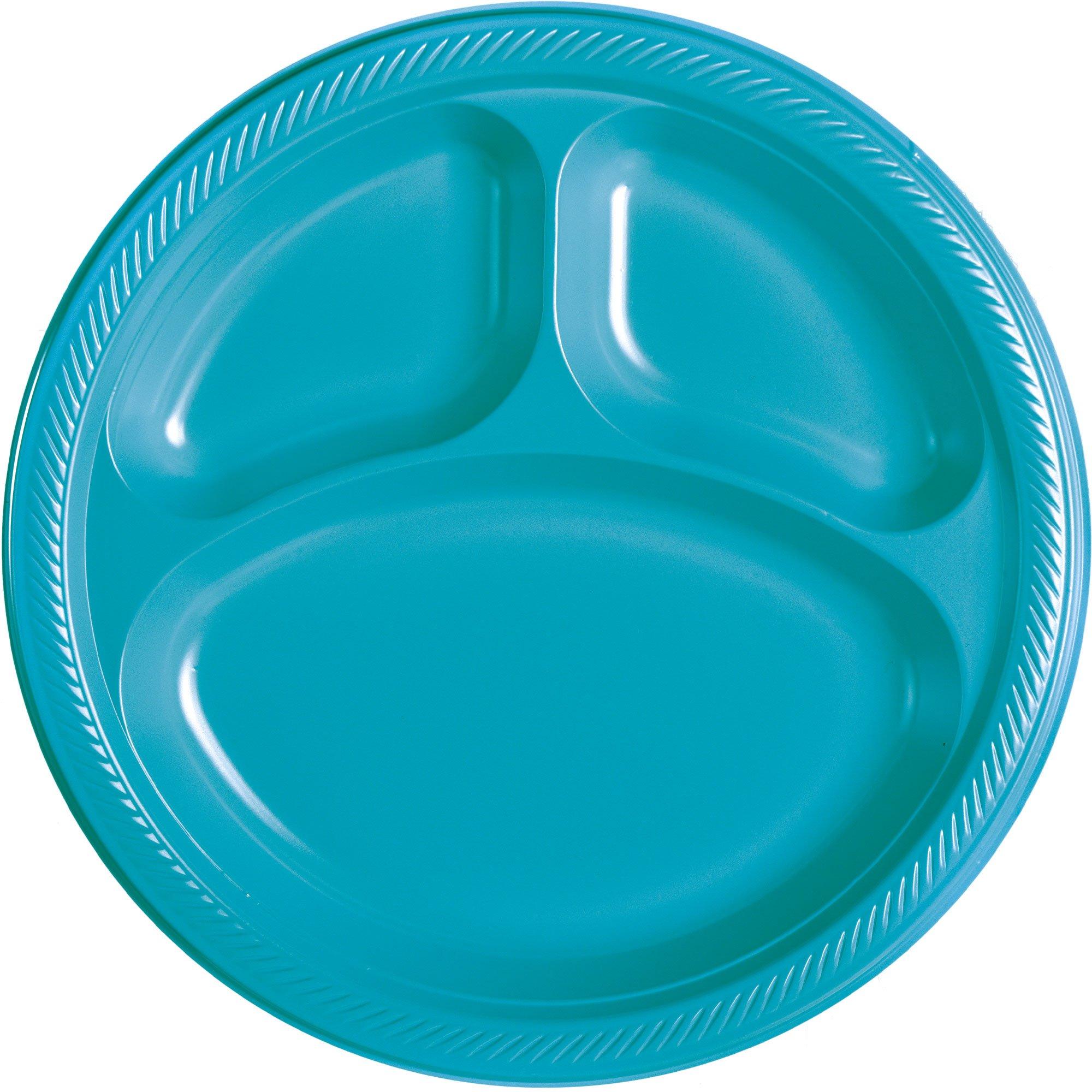 Plastic Divided Dinner Plates. 10.25in. Assorted Colors. Multiple Counts - Image 5