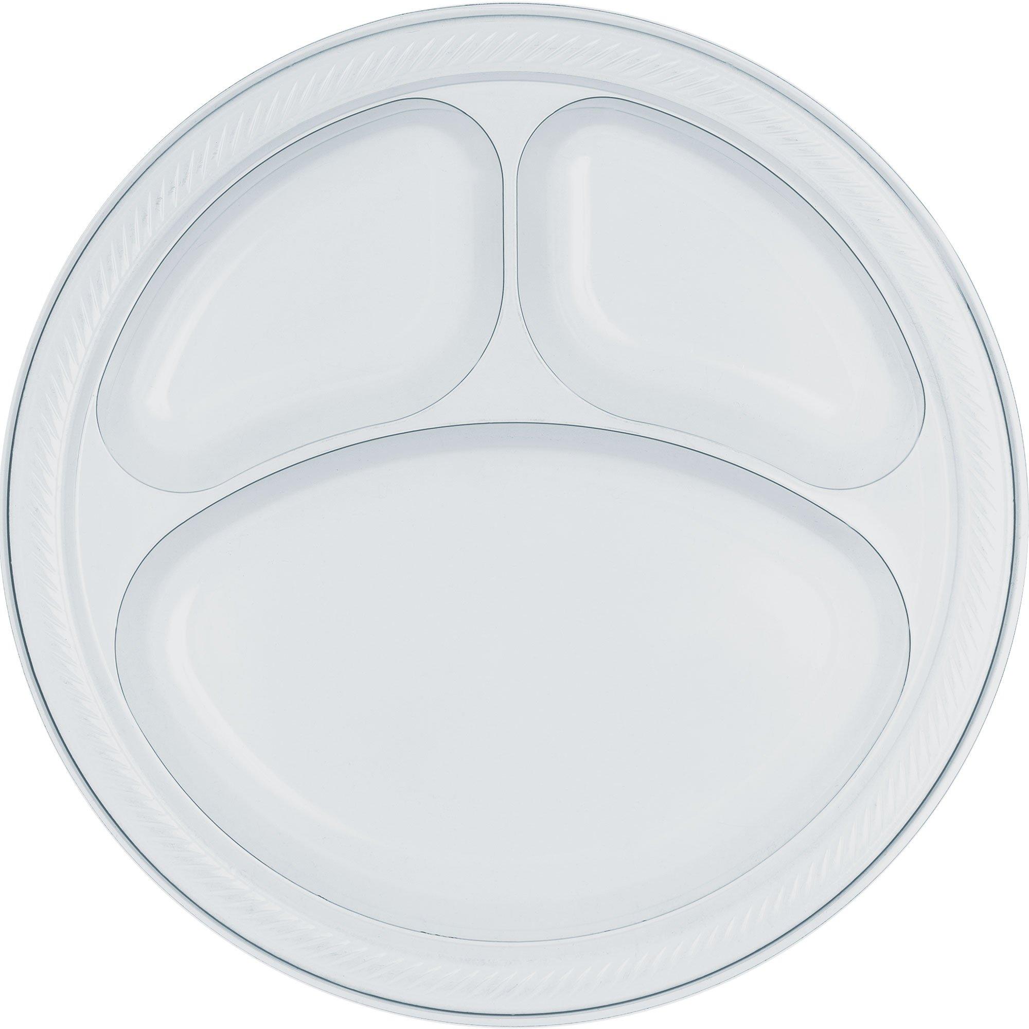 Plastic Divided Dinner Plates. 10.25in. Assorted Colors. Multiple Counts - Image 8