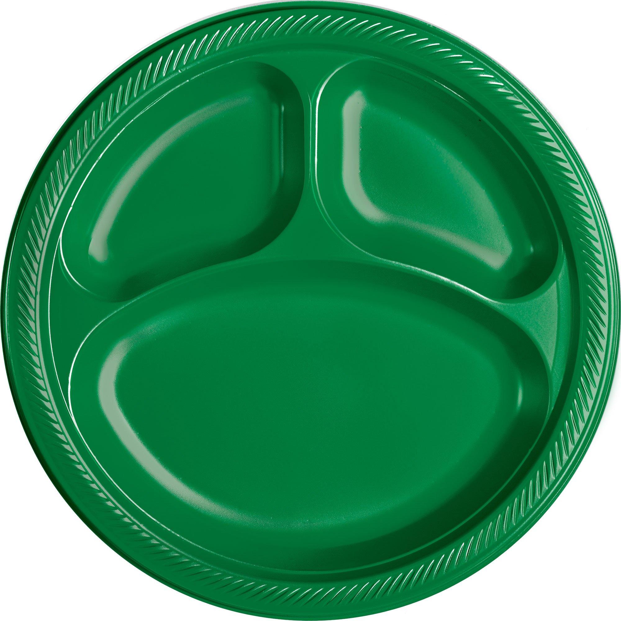 Plastic Divided Dinner Plates. 10.25in. Assorted Colors. Multiple Counts - Image 9